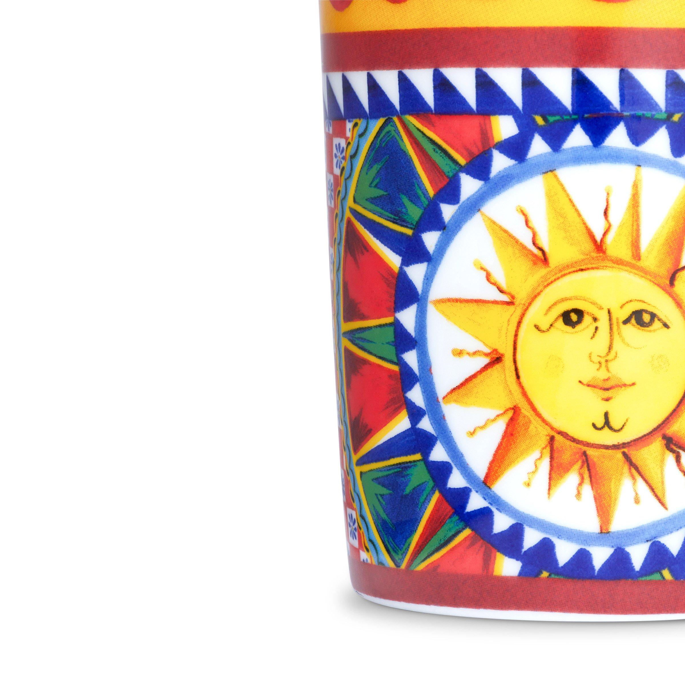 Red - Dolce and Gabbana Casa - Carretto Porcelain Water Glass - Sun - 4