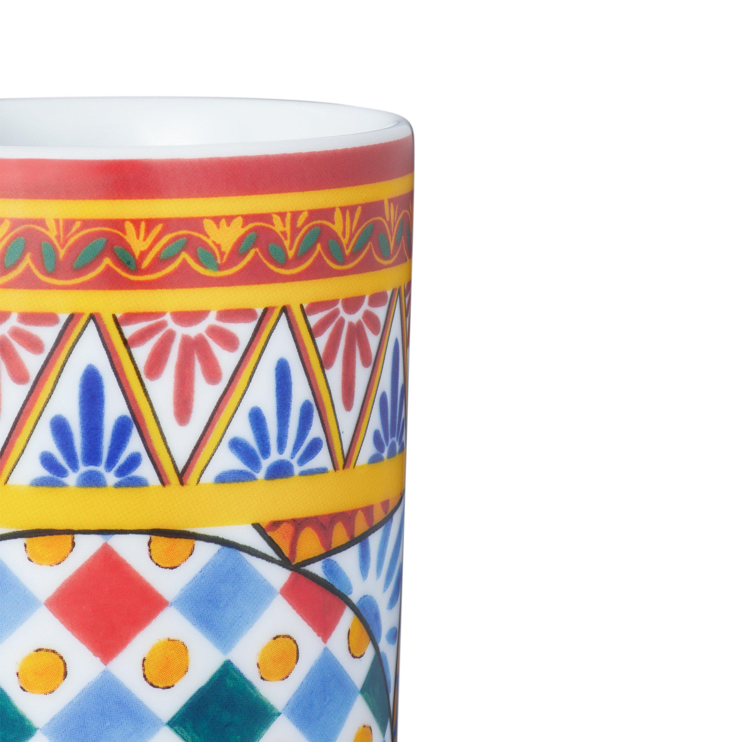 Red - Dolce and Gabbana Casa - Carretto Porcelain Water Glass - Multicolour - 3