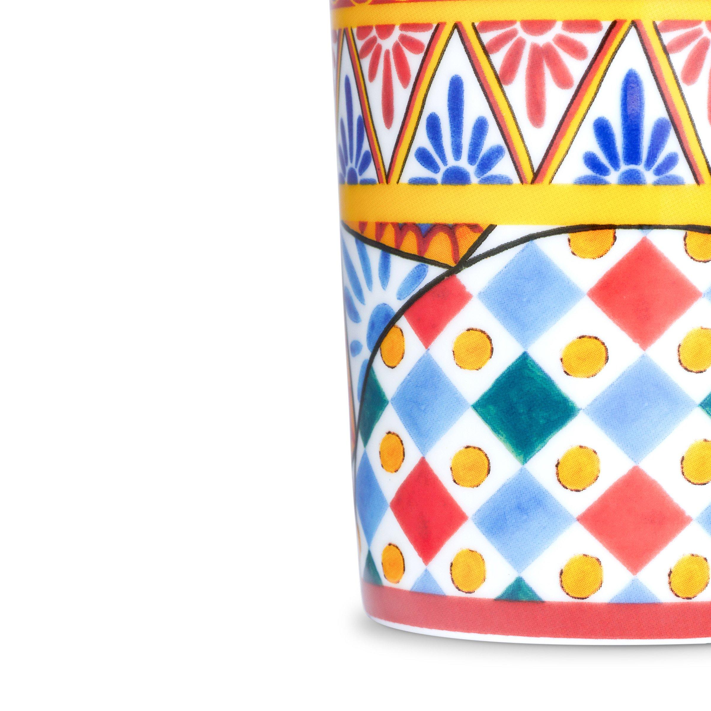 Red - Dolce and Gabbana Casa - Carretto Porcelain Water Glass - Multicolour - 4