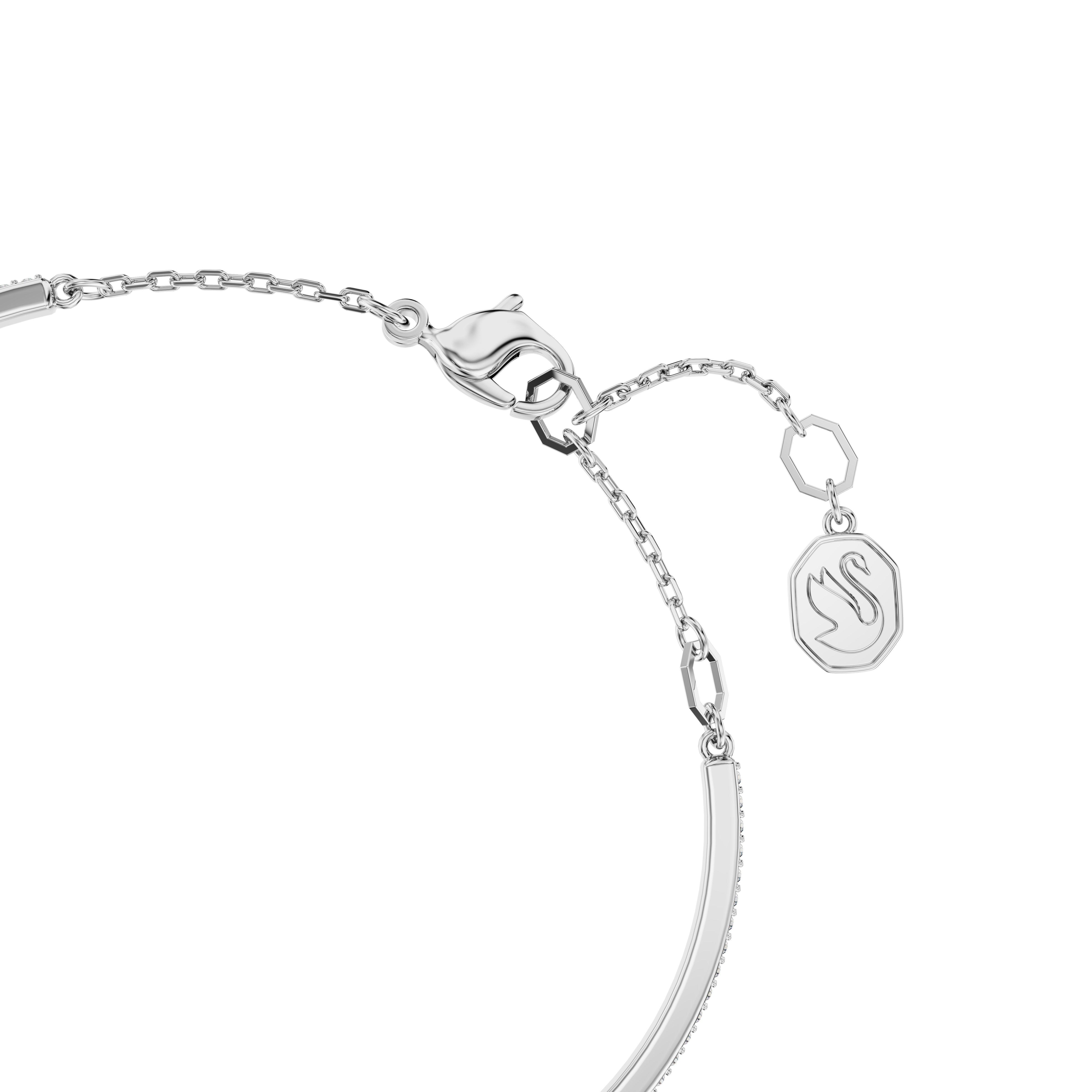 Silver/Crystal - Swarovski - Sublima bangle, Moon, White, Rhodium plated - 5