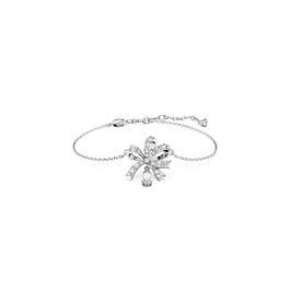 Swarovski Hyperbola bracelet, Bow, White, Rhodium plated