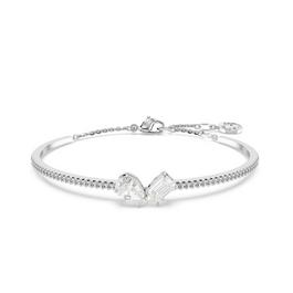 Swarovski Mesmera bangle, Mixed cuts, White, Rhodium plated