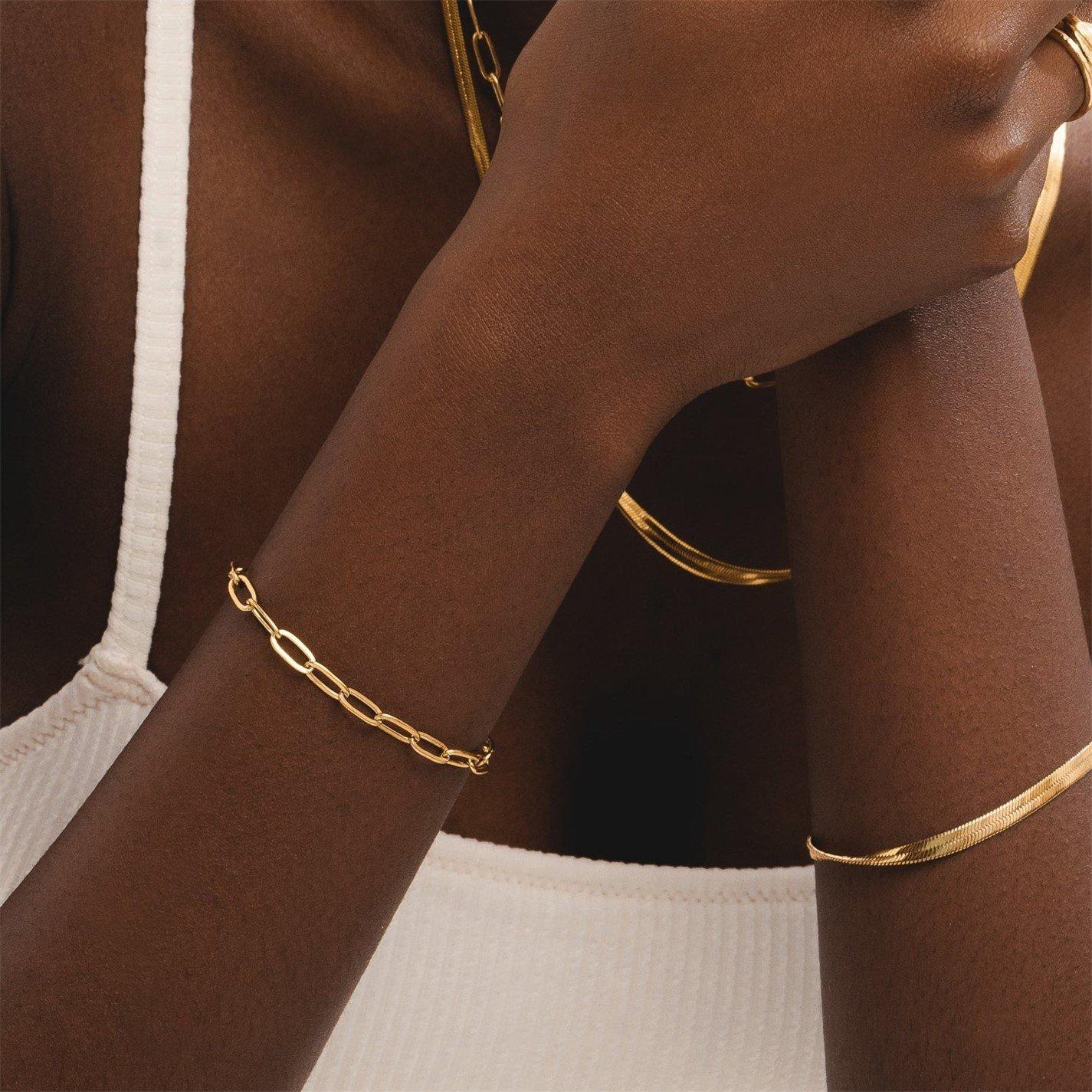 Gold/Gold - D.Louise - Womens Chain Bracelet - 6