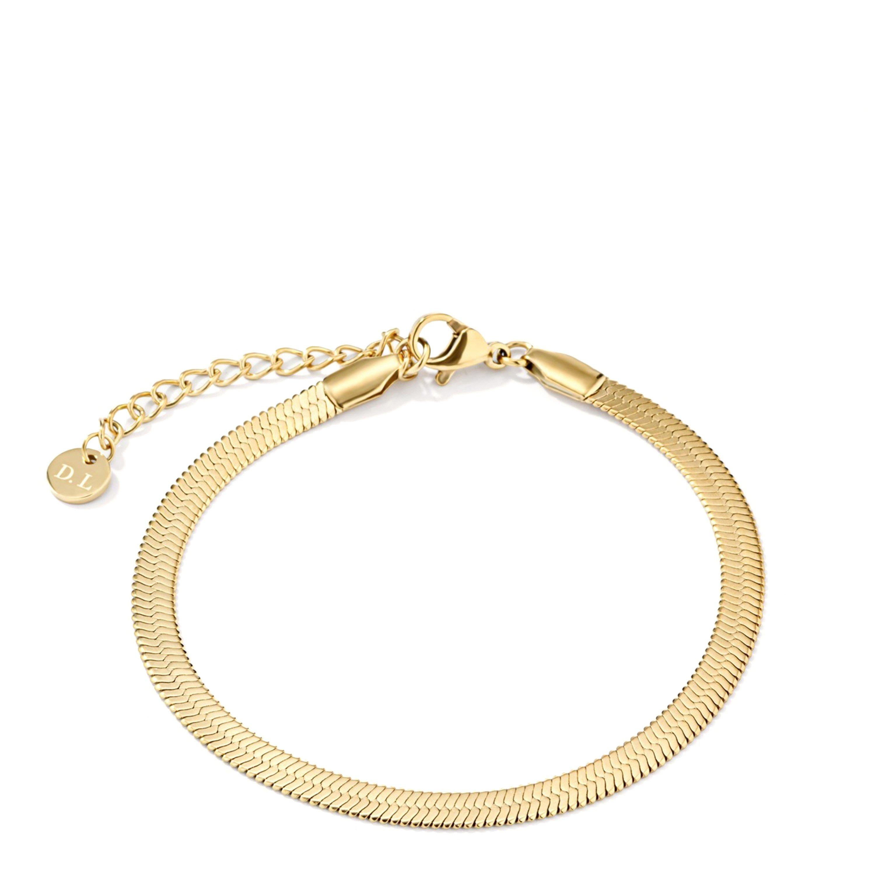 Gold/Gold - D.Louise - Women's Stainless Steel Chain Bracelet - 1