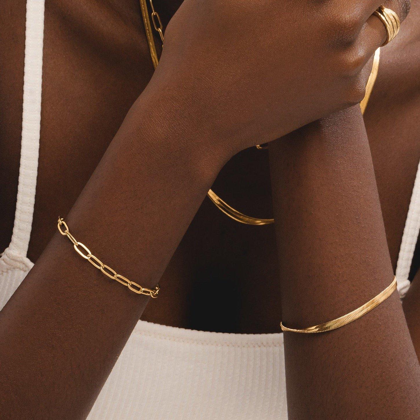 Gold/Gold - D.Louise - Women's Chain Bracelet - 5