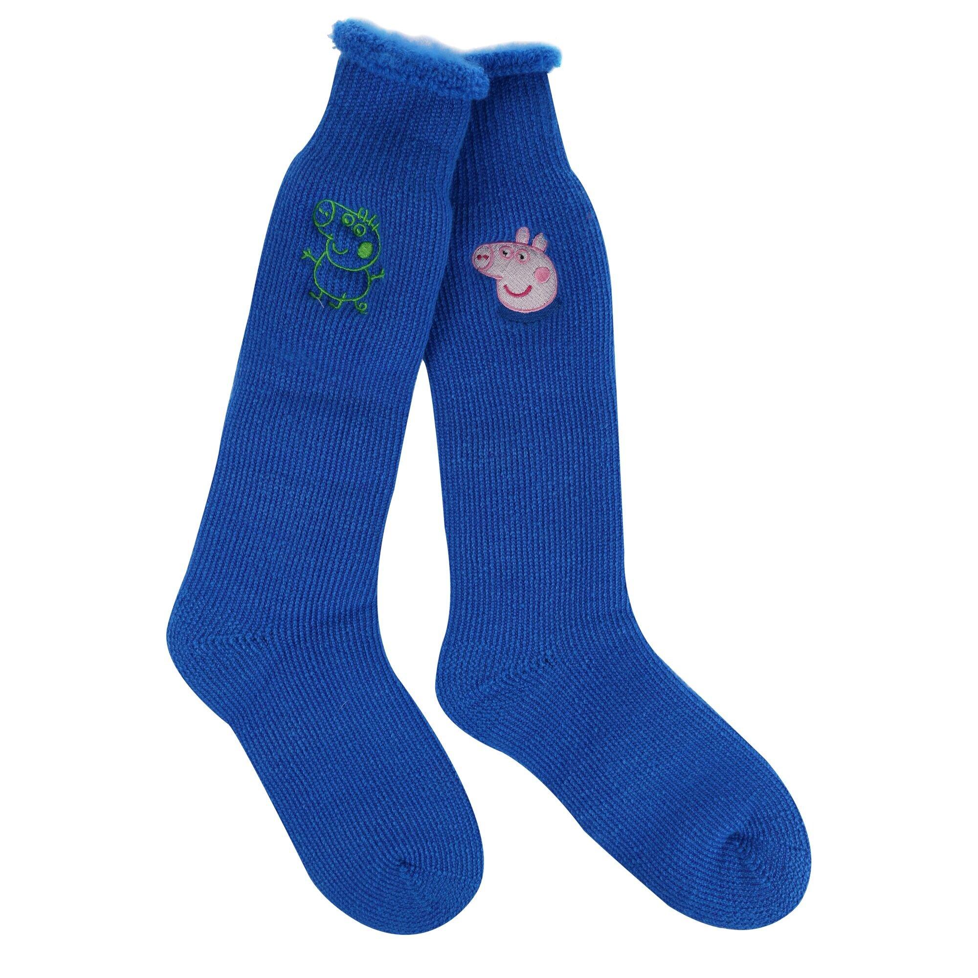 Regatta Boys Kids 2 Pack Wellington Sock - Blue/George - C3-C5.5