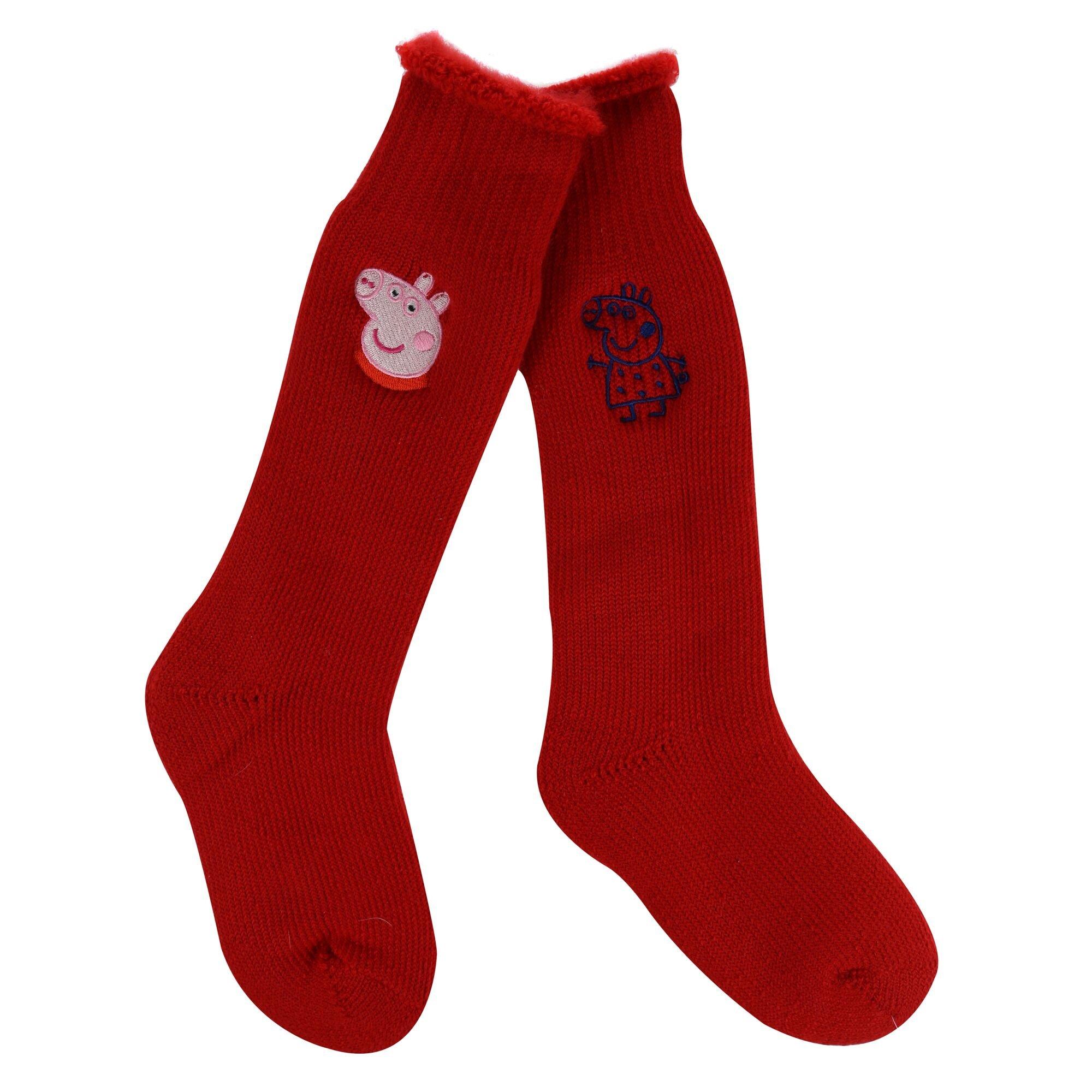 Regatta Boys Kids 2 Pack Wellington Sock - Red/Peppa - UK 3-5.5