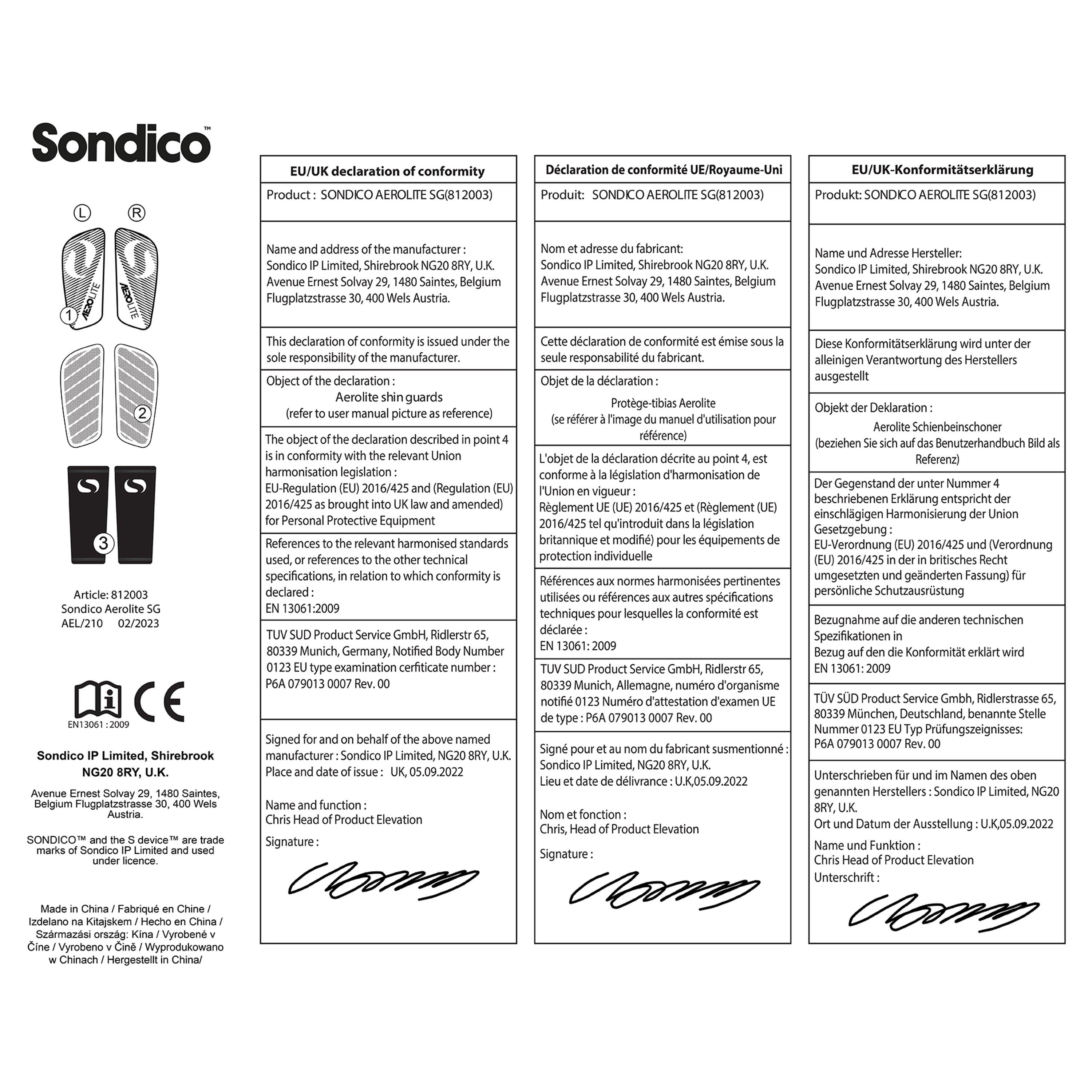 Crna - Sondico - Aerolite High-Performance Shin Guards - 5