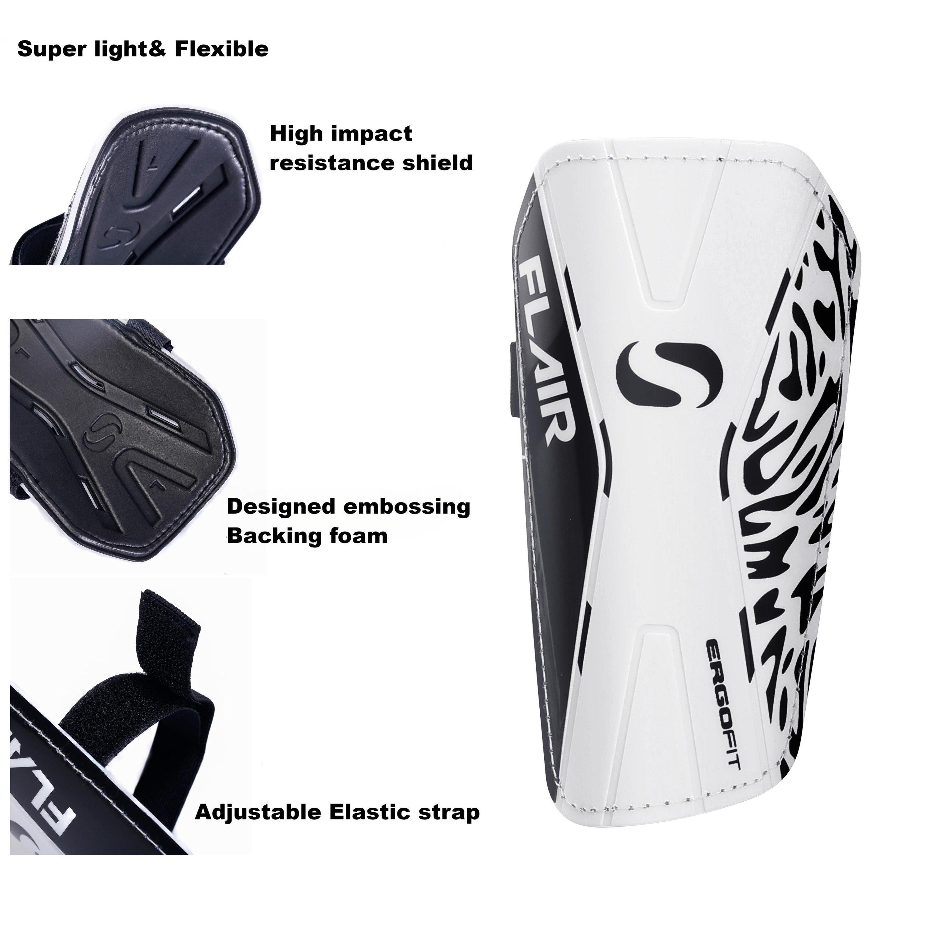 Wit/Zwart - Sondico - Sondico Flair Slip Shin Guards - 10