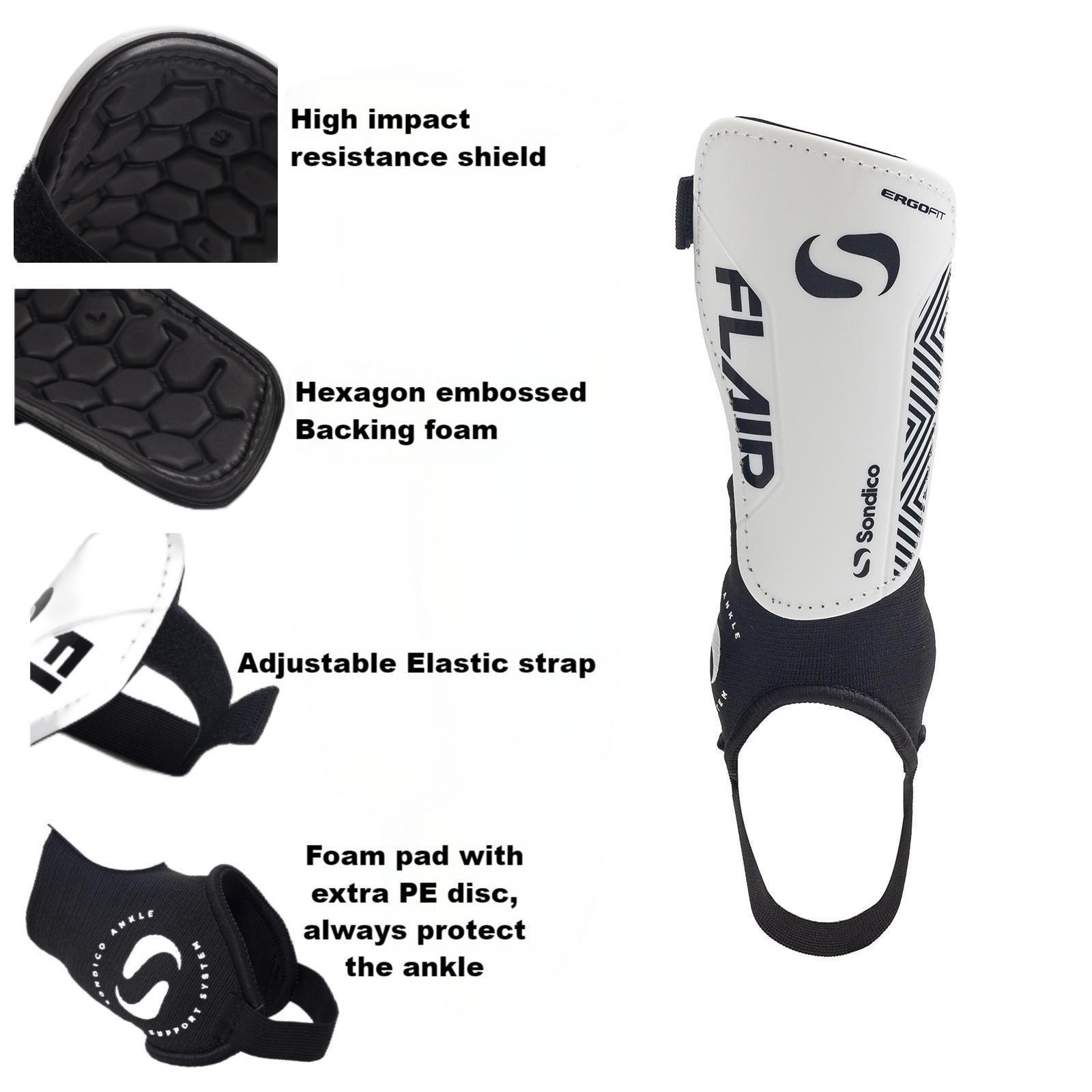 White/Black - Sondico - Ankle Shinguards - 2