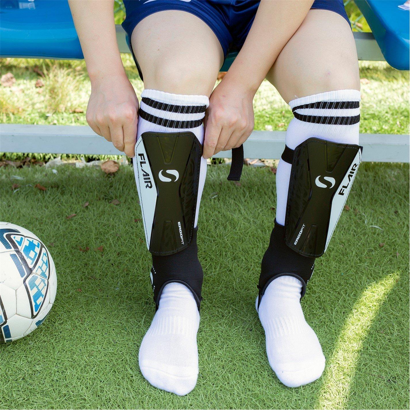 Zwart/Wit - Sondico - Flair Ankle Shinguards - 6