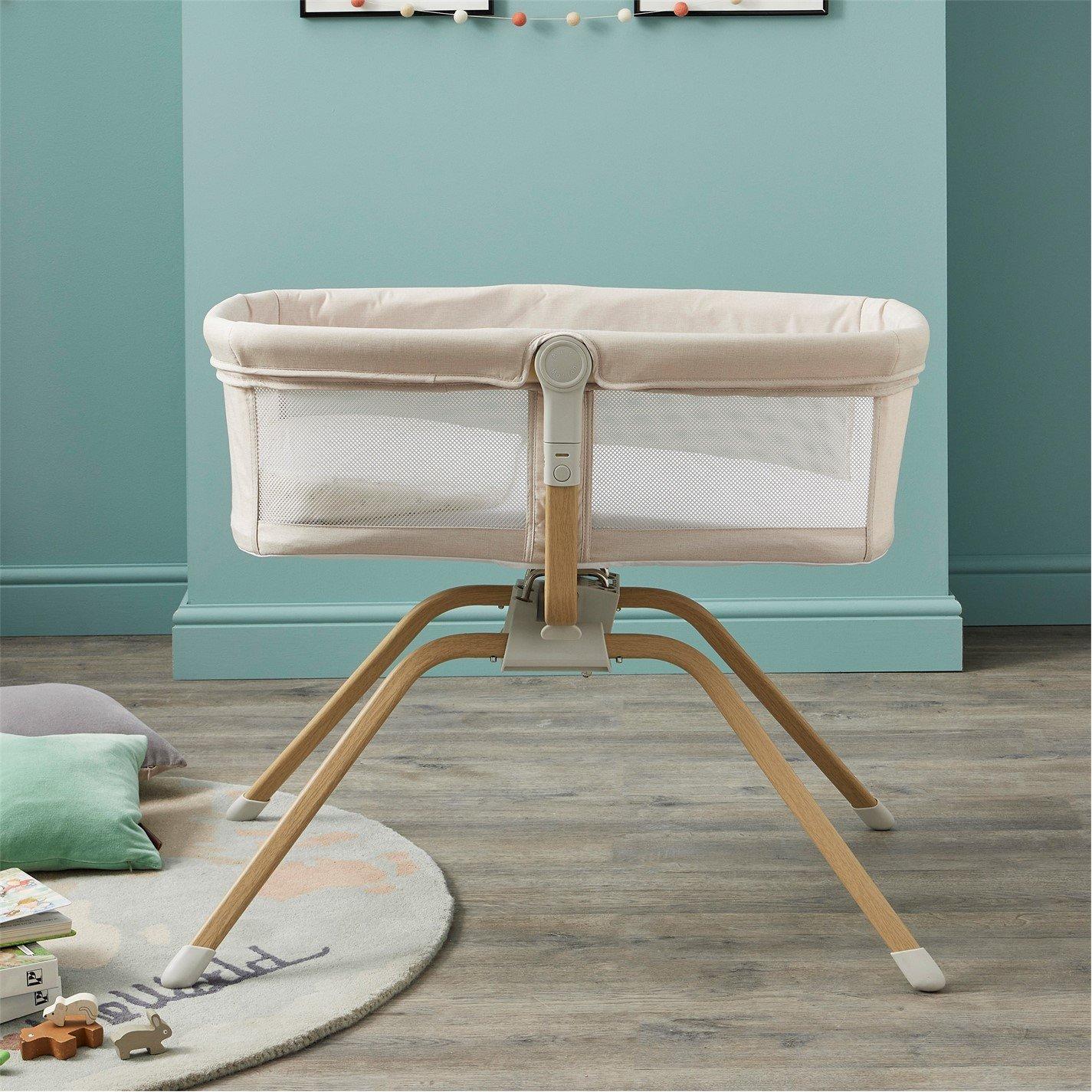 Cream - Babymore - Babymore Air Motion Gliding Crib Cream - 2