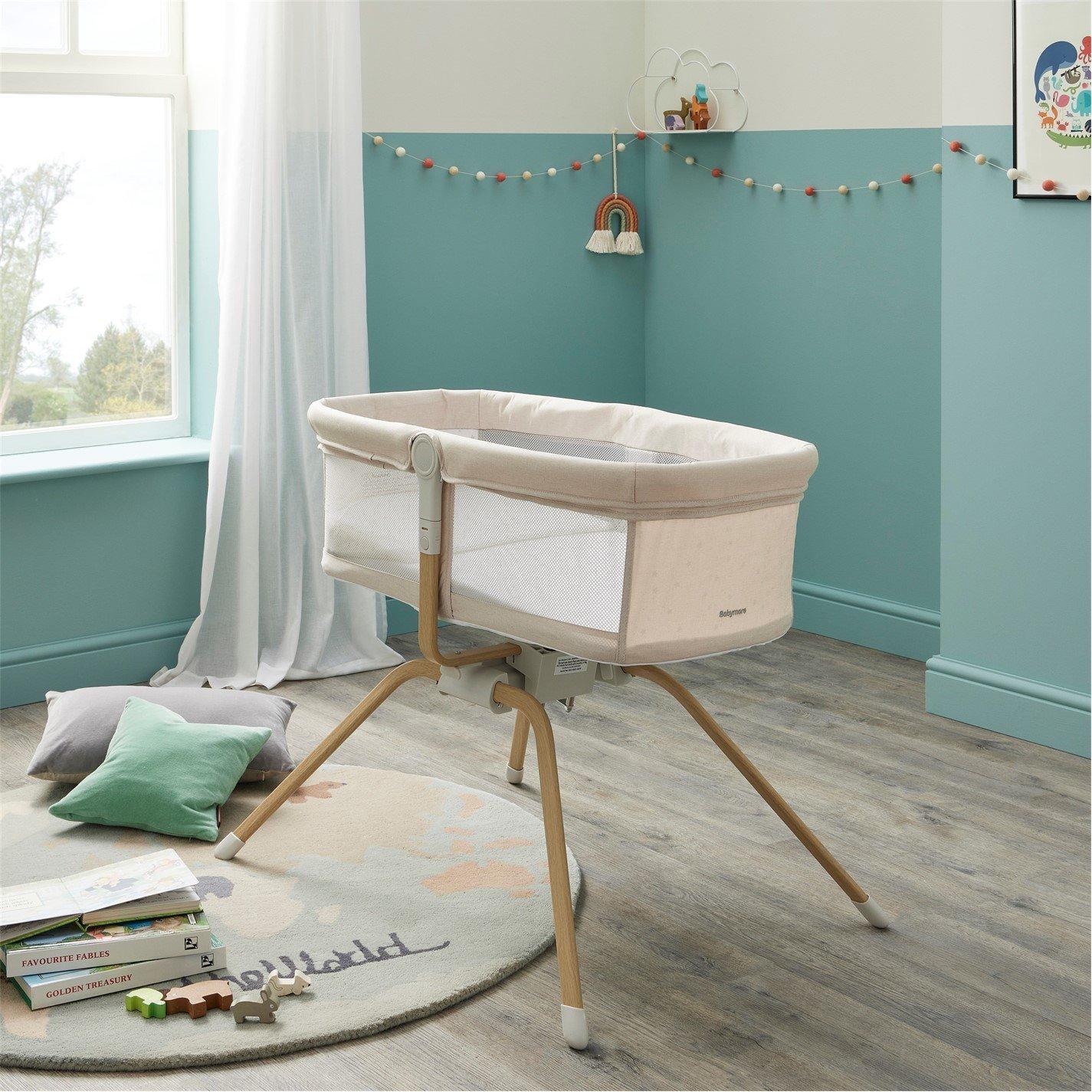 Cream - Babymore - Babymore Air Motion Gliding Crib Cream - 3