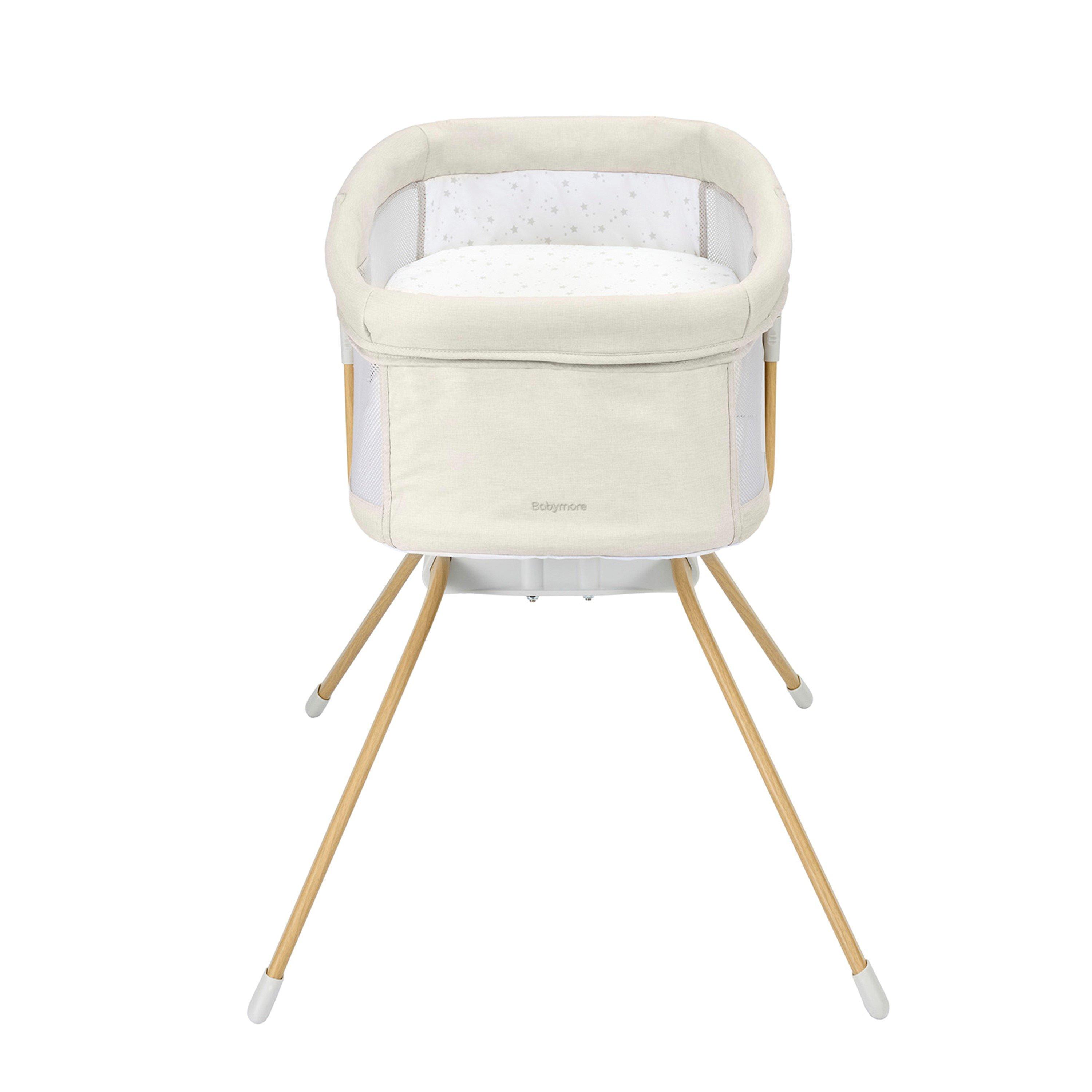Cream - Babymore - Babymore Air Motion Gliding Crib Cream - 5