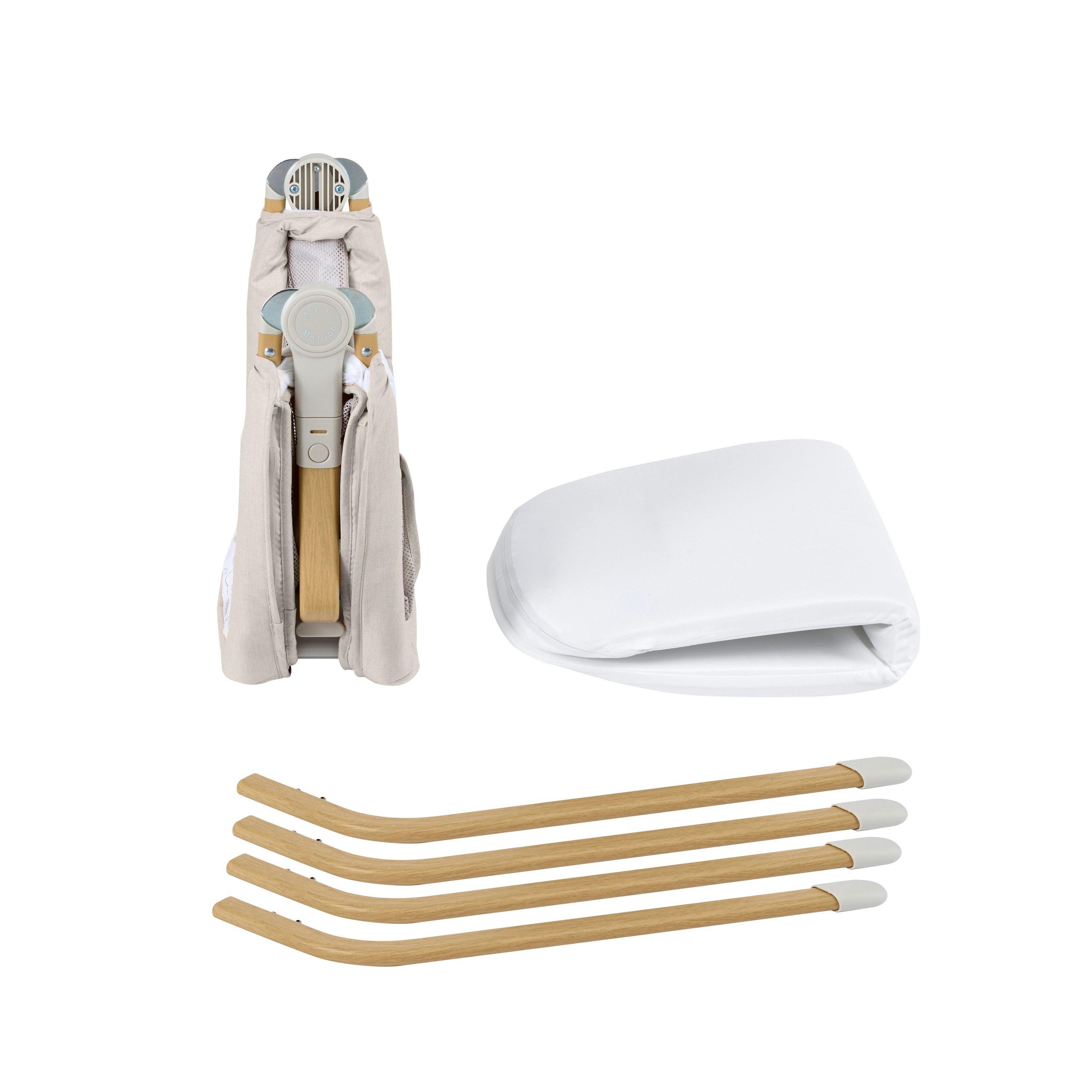 Cream - Babymore - Babymore Air Motion Gliding Crib Cream - 6