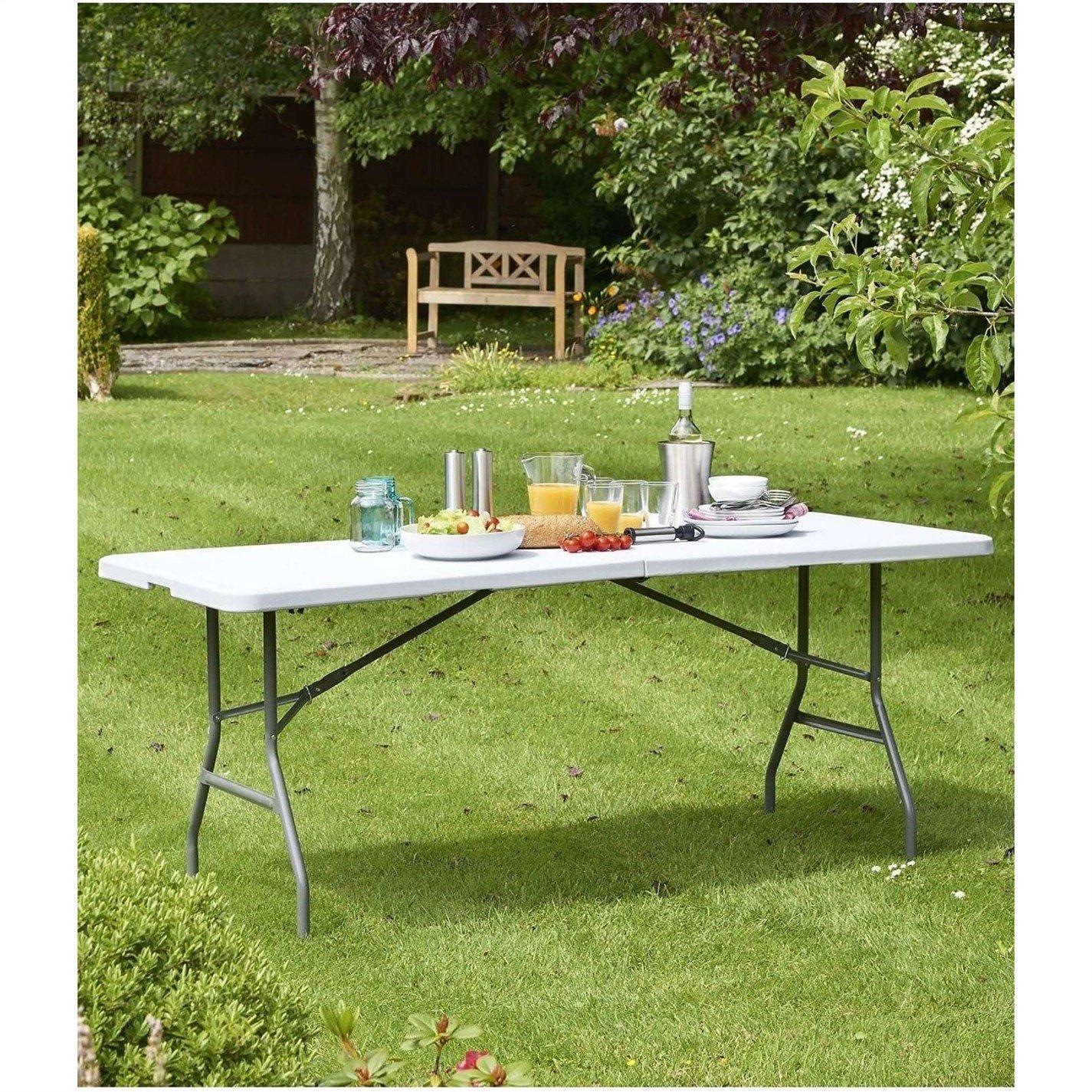 White - House of Home - Heavy Duty Picnic Camping 6ft Folding Plastic - 1