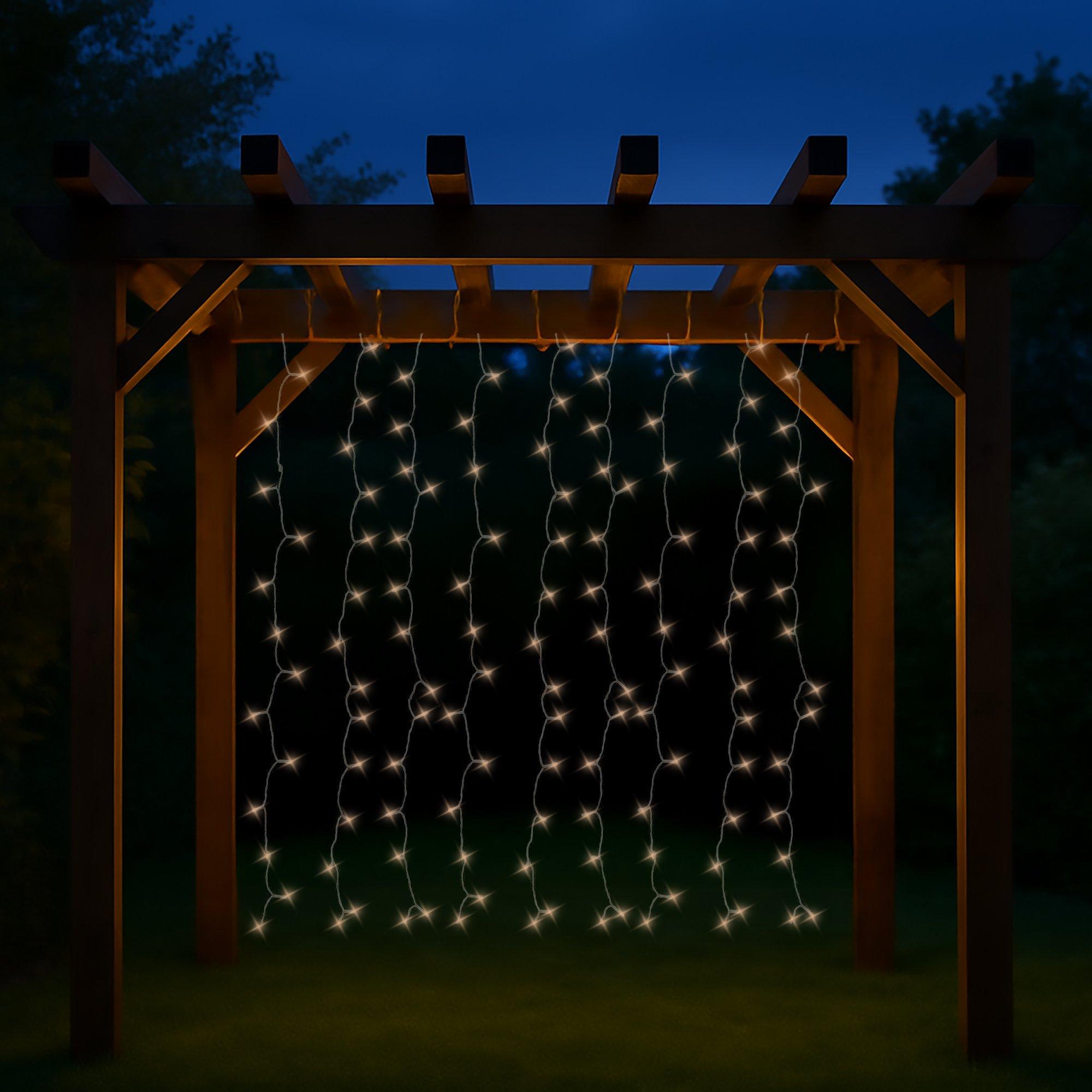 Warm White - Streetwize - 192 LED Solar Powered Warm White LED Curtain Light - 4
