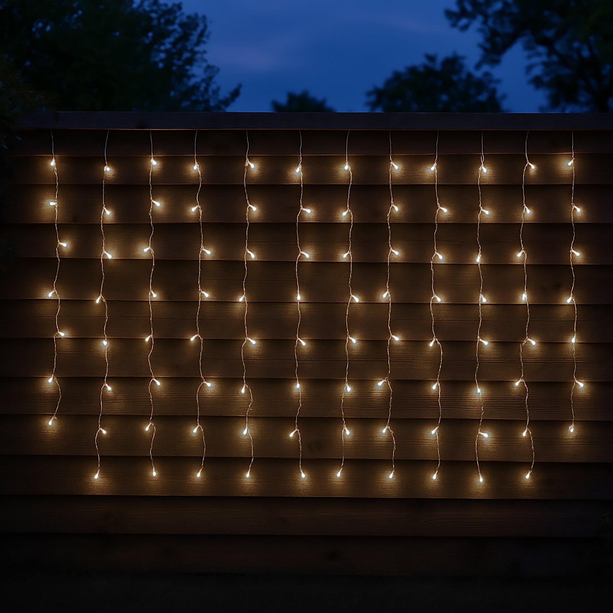 Warm White - Streetwize - 192 LED Solar Powered Warm White LED Curtain Light - 5