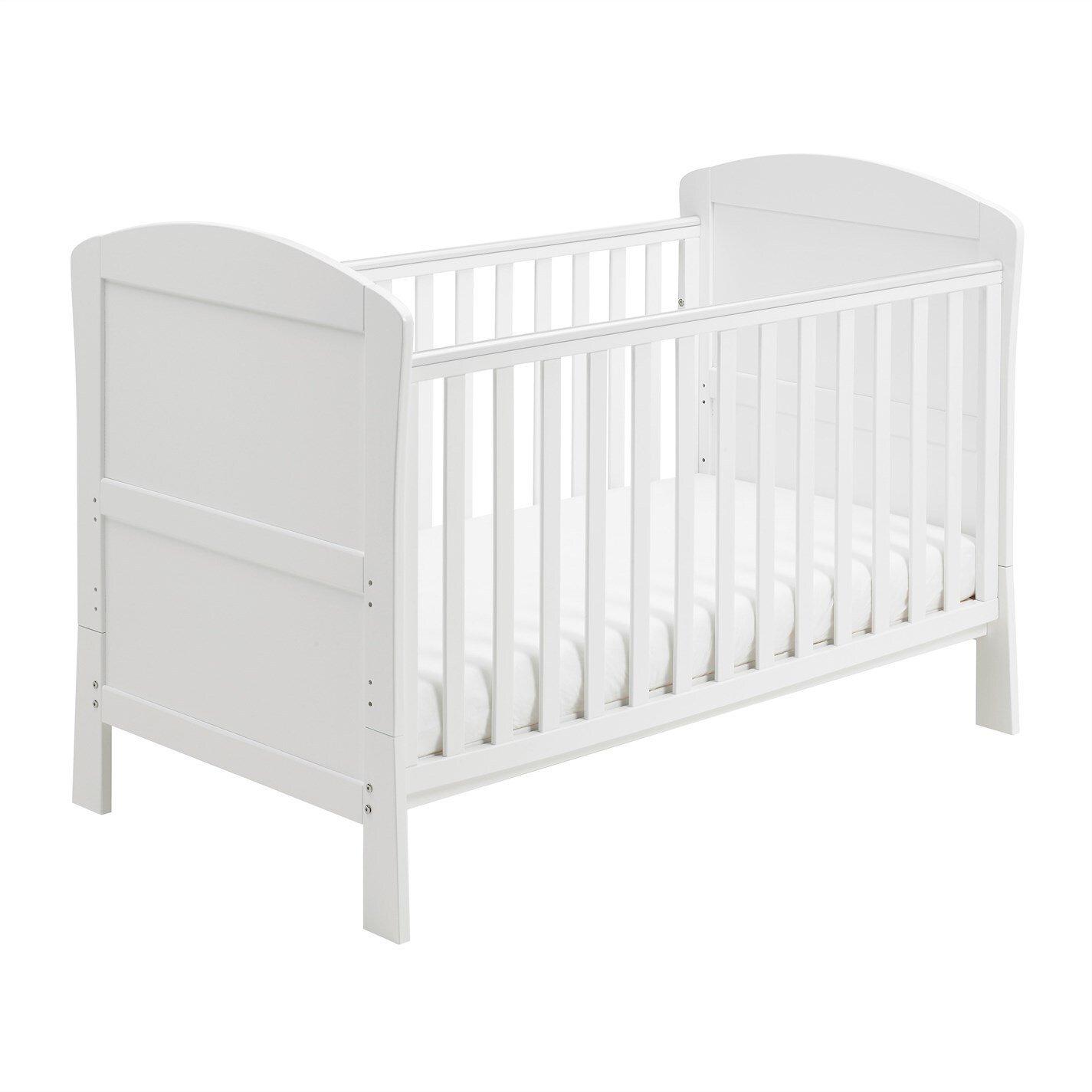 Babymore  Newborn Aston Drop Side Cot Bed White - 145x84x100