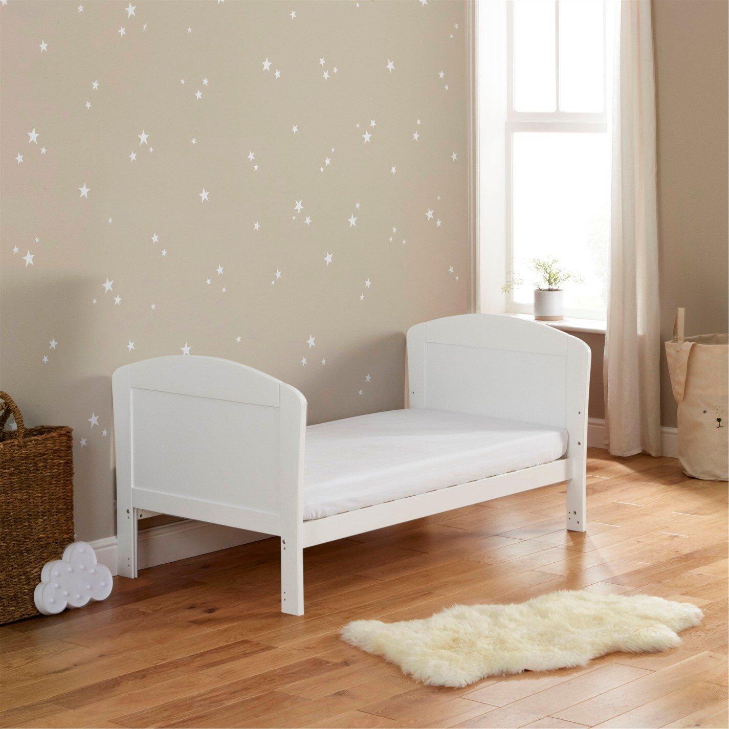 White - Babymore - Aston Drop Side Cot Bed White - 3