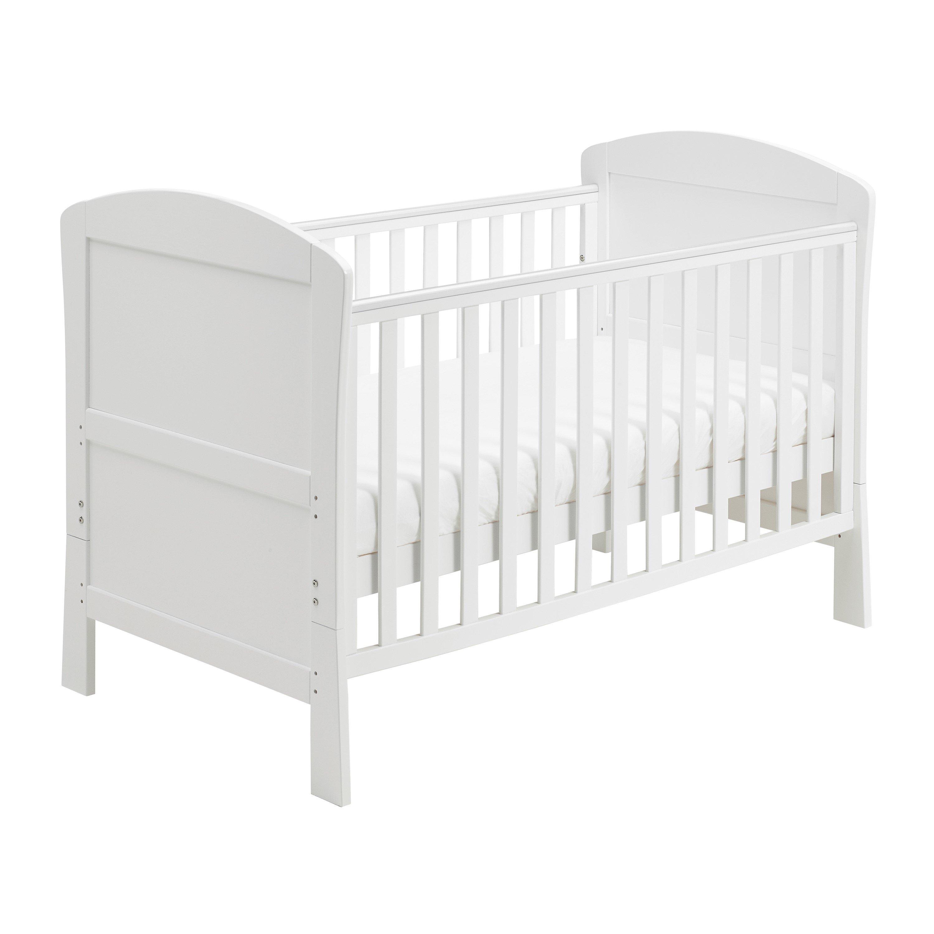 White - Babymore - Aston Drop Side Cot Bed White - 5