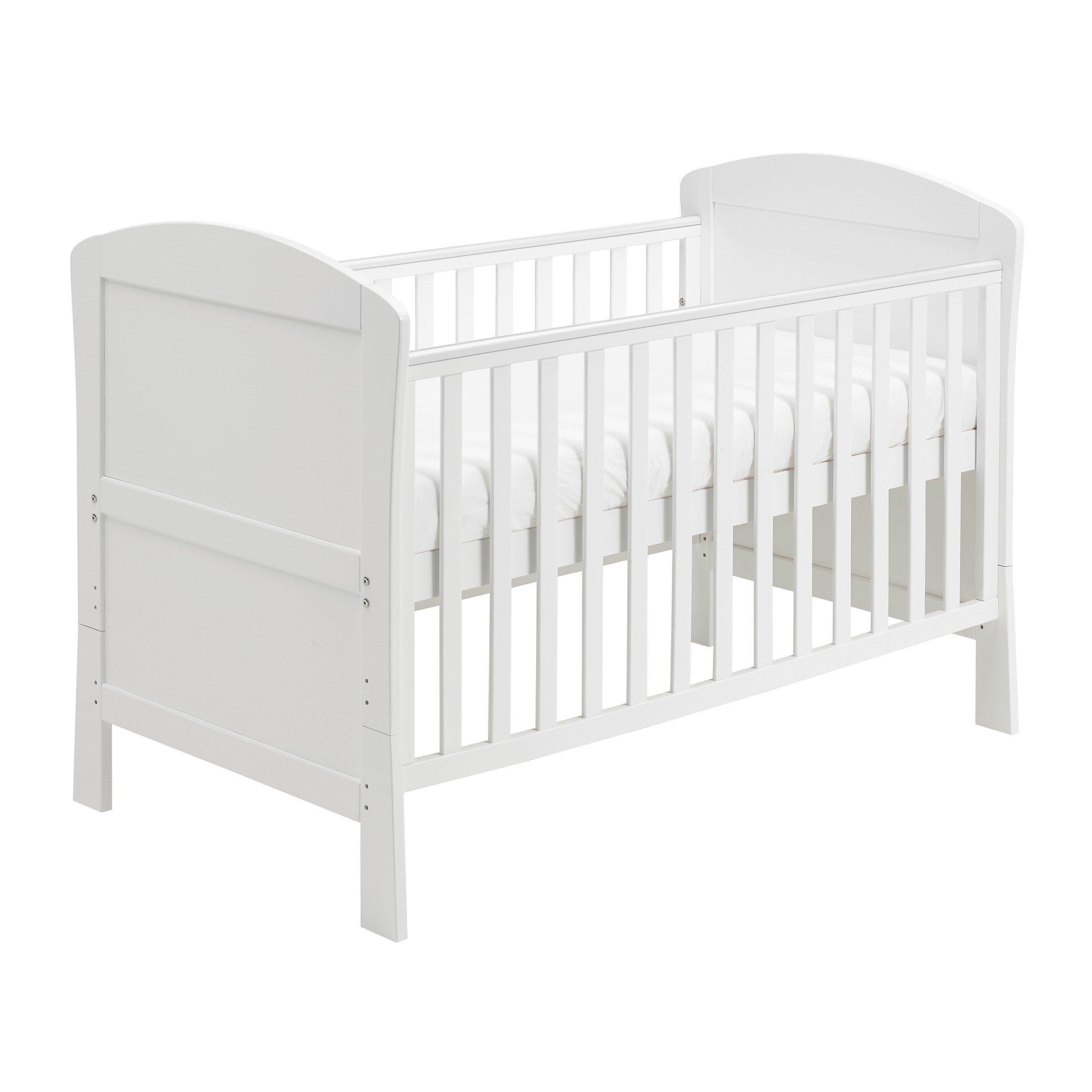 White - Babymore - Aston Drop Side Cot Bed White - 6