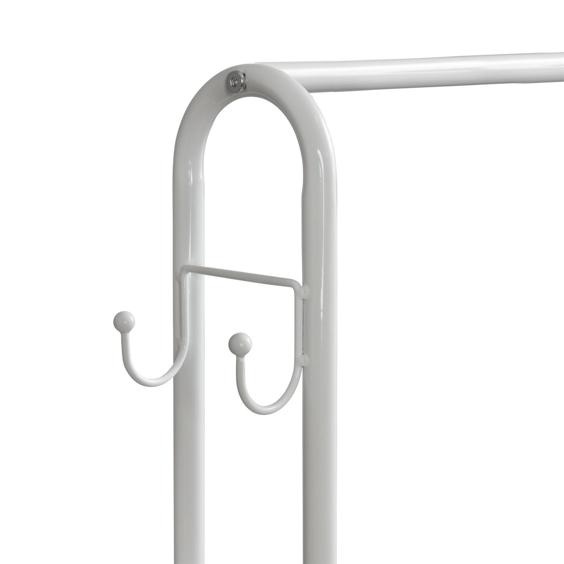 White - House of Home - Clothes Rail With Two Shelves in White Powder - 7