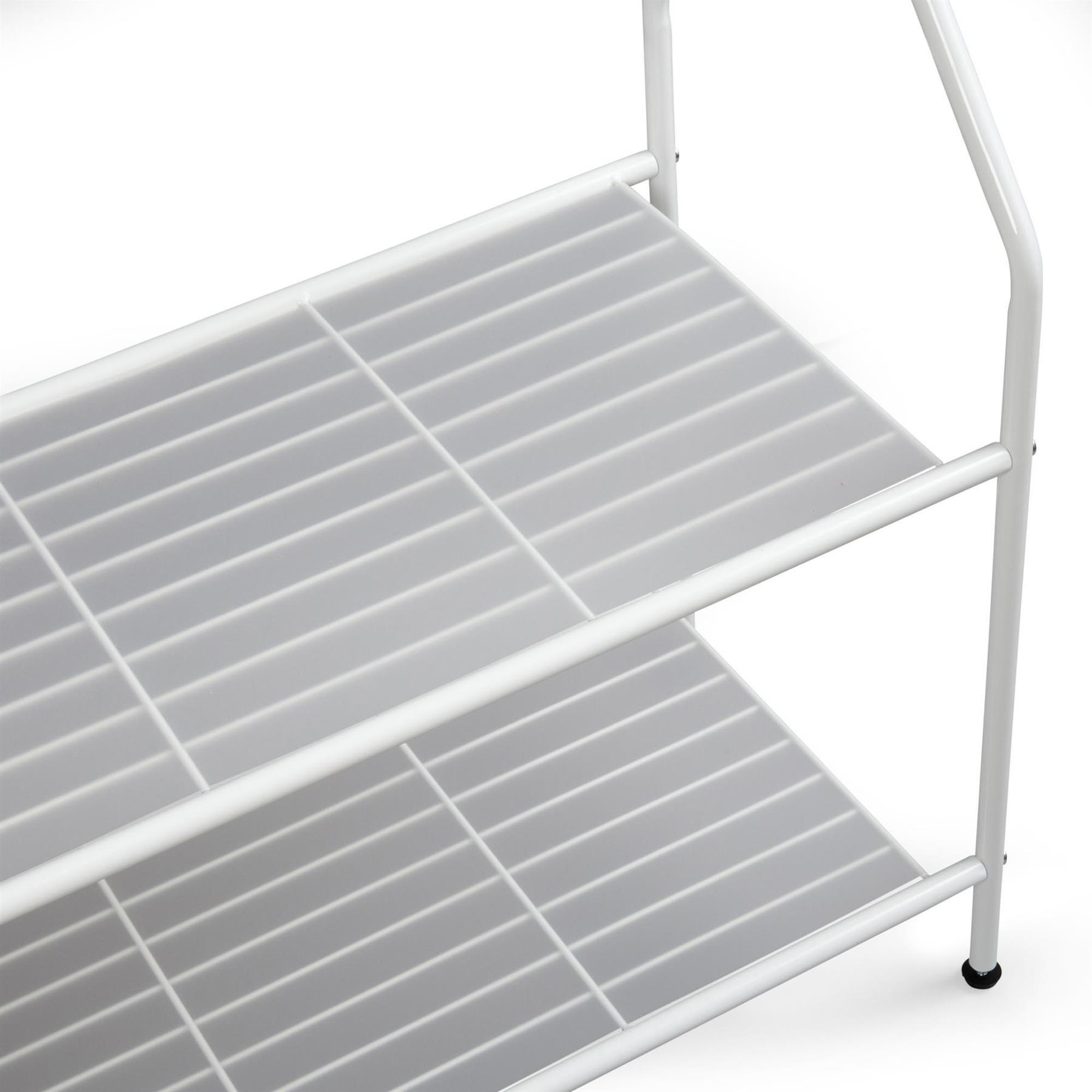 White - House of Home - Clothes Rail With Two Shelves in White Powder - 8