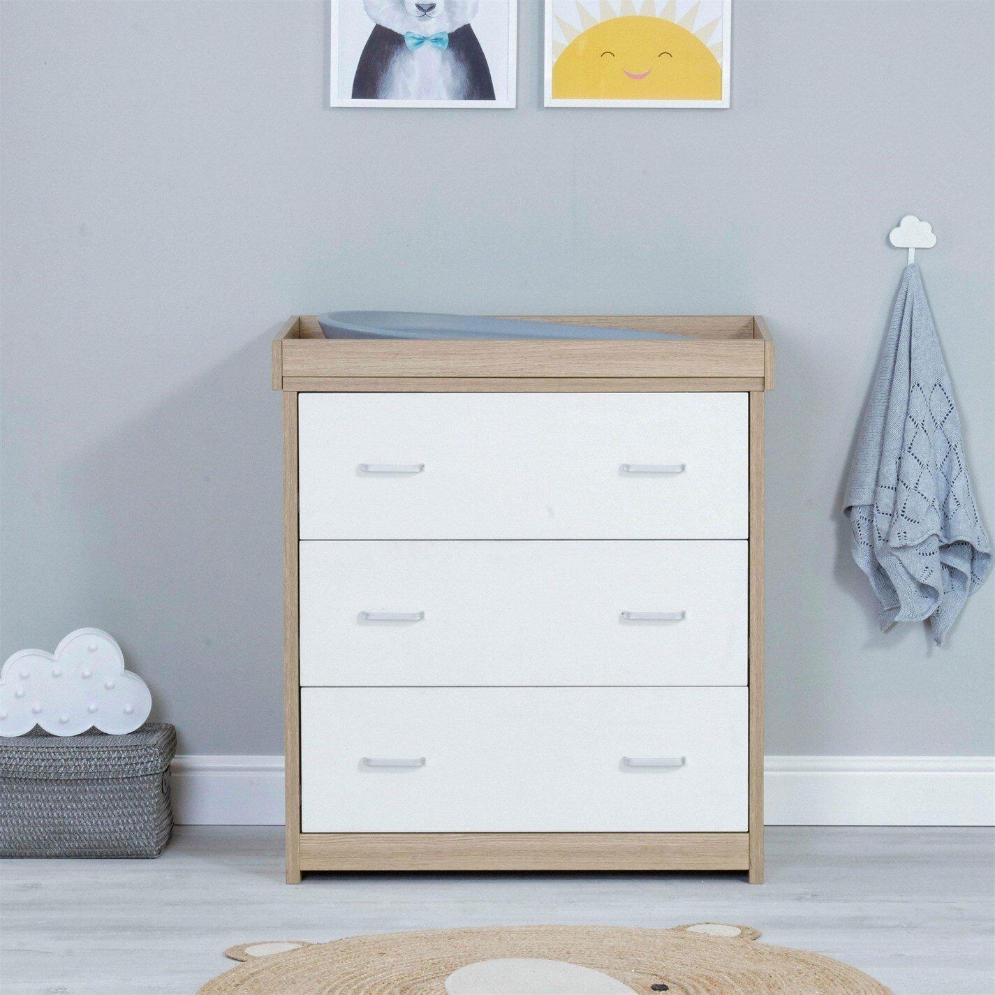 White - Babymore - Luno Veni Chest Changer Oak White - 2