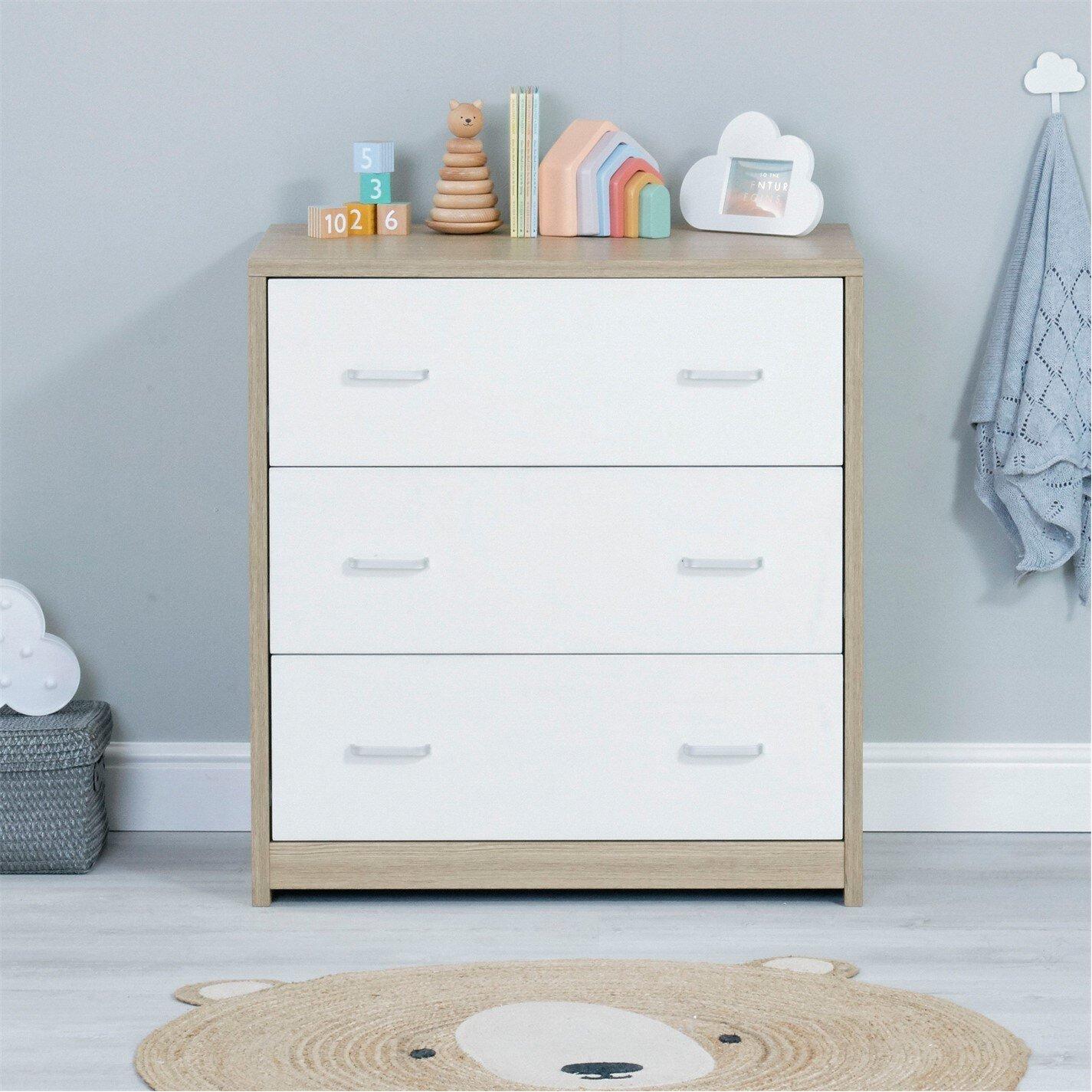 White - Babymore - Luno Veni Chest Changer Oak White - 4