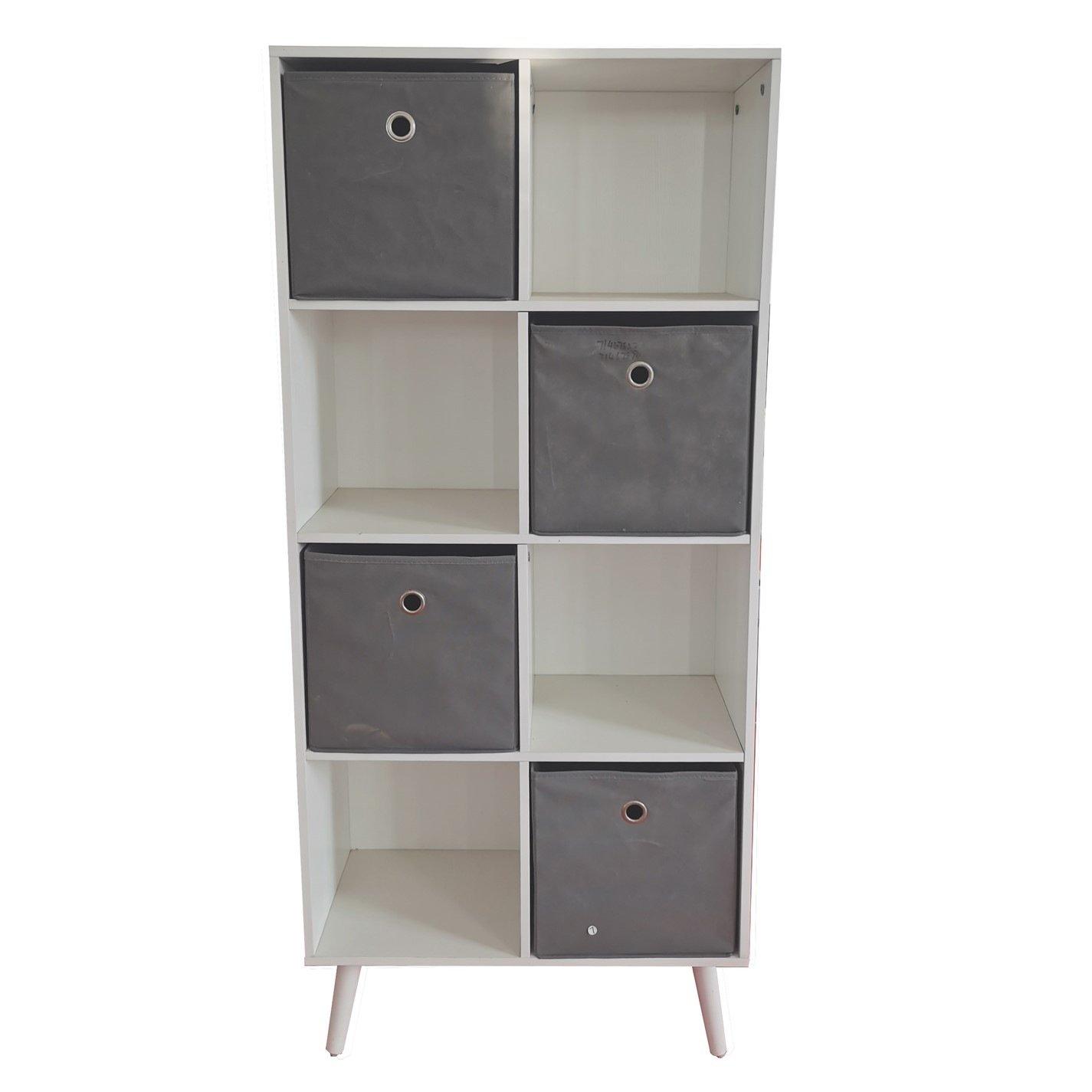 White - Homelife - Odense White 8 Cube Tall Display Unit - 2