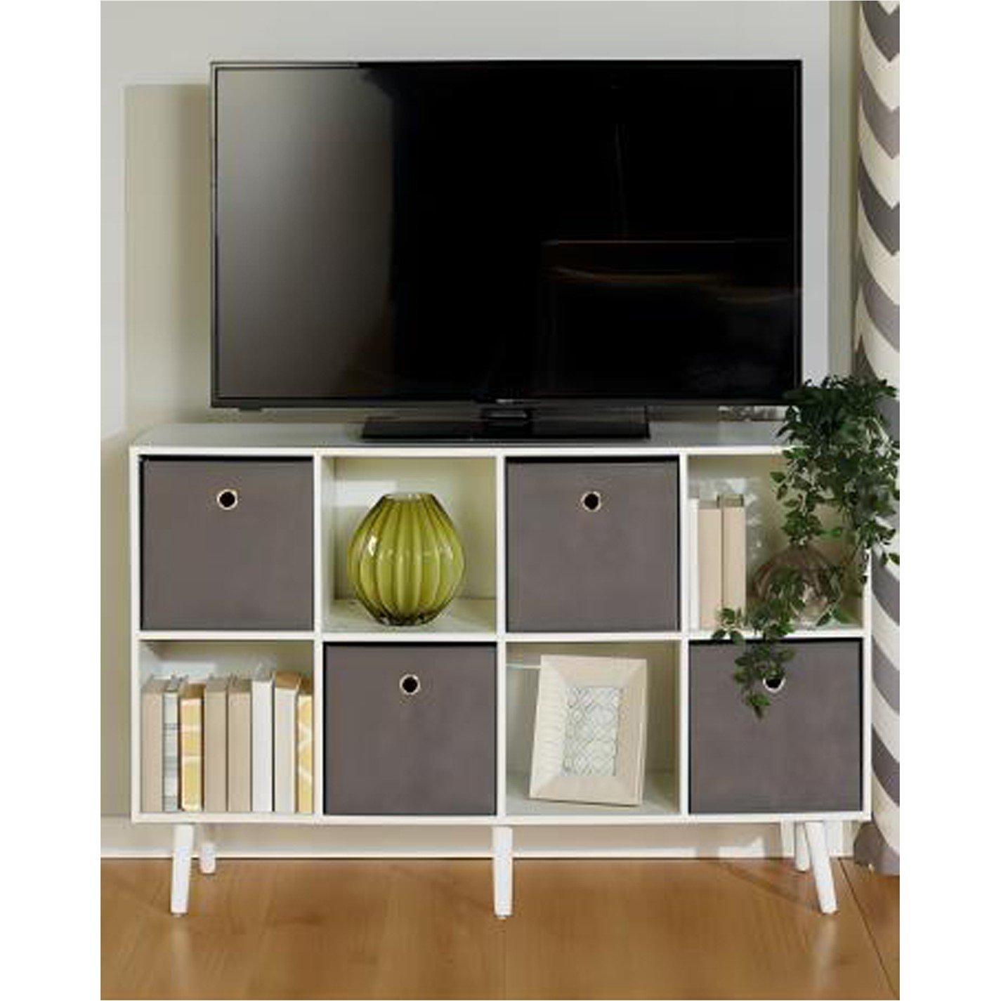 White - Homelife - Odense 8 Cube Wide Display Unit - 1