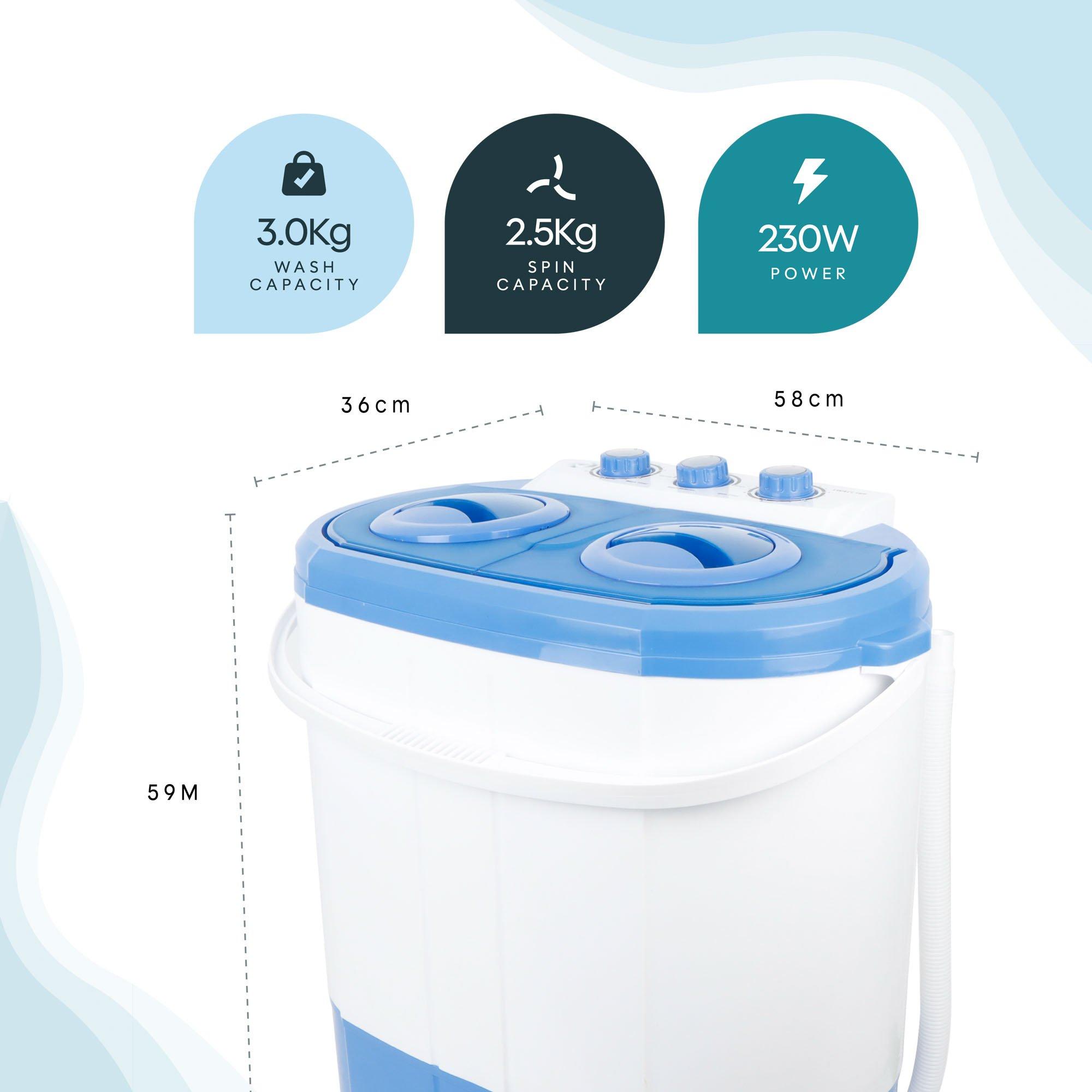 White/Blue - Streetwize - Portawash Twin Tub Washer - 2