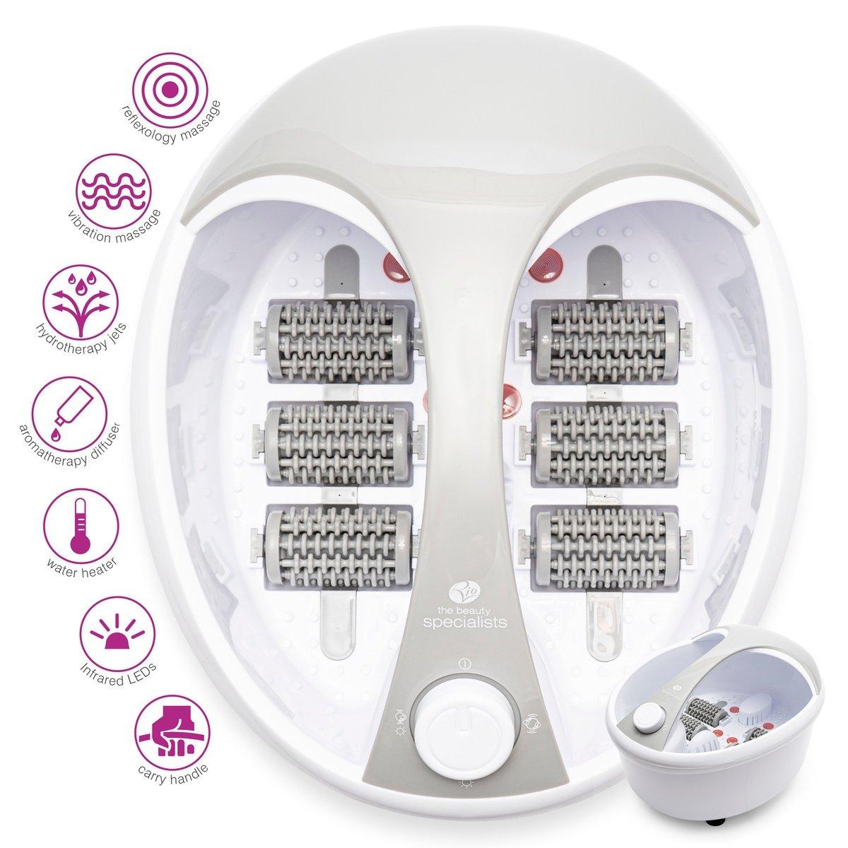 Rio  Deluxe Foot Spa Bath And Massager - White