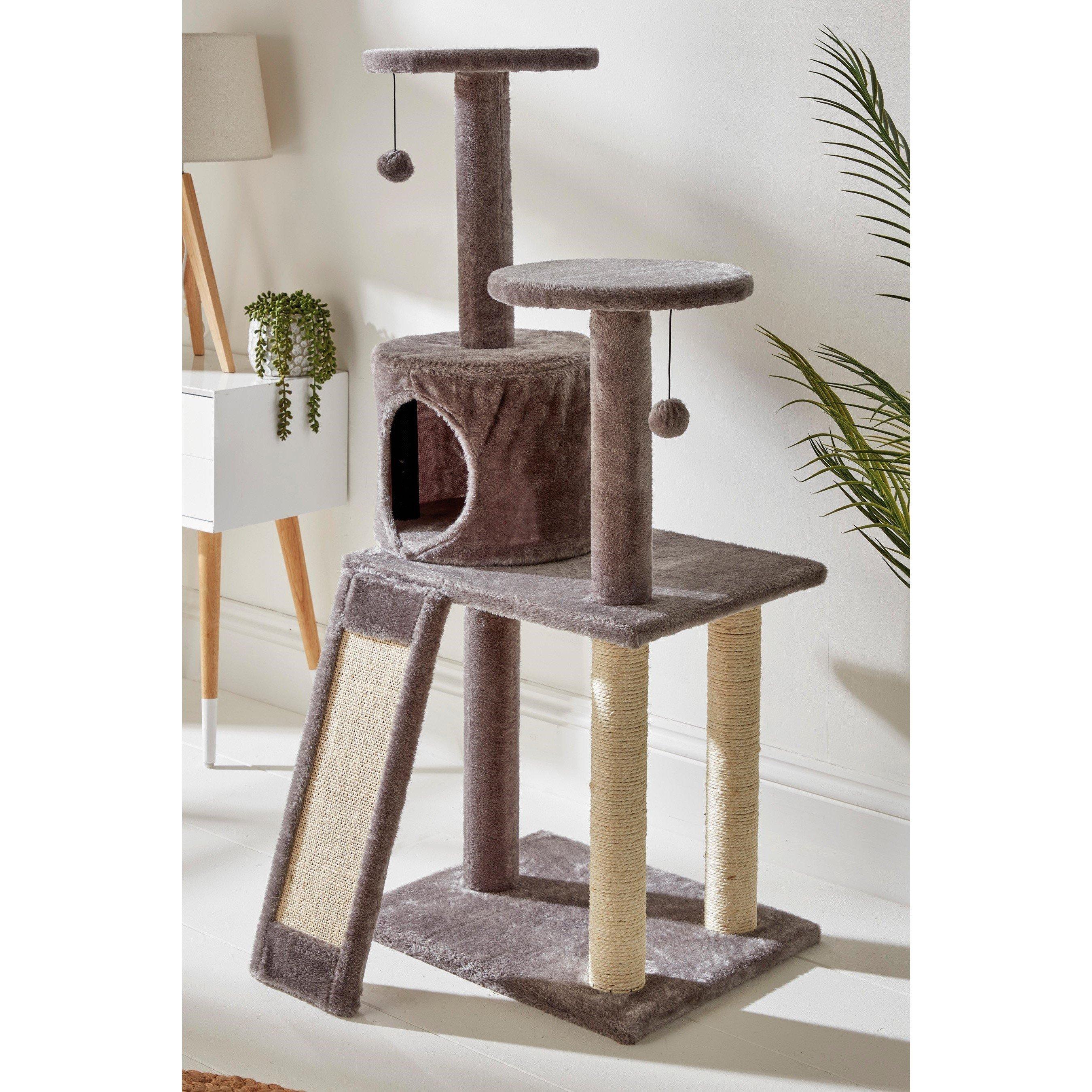 Grey - Studio - 3 Tier Grey Cat Tree - 1