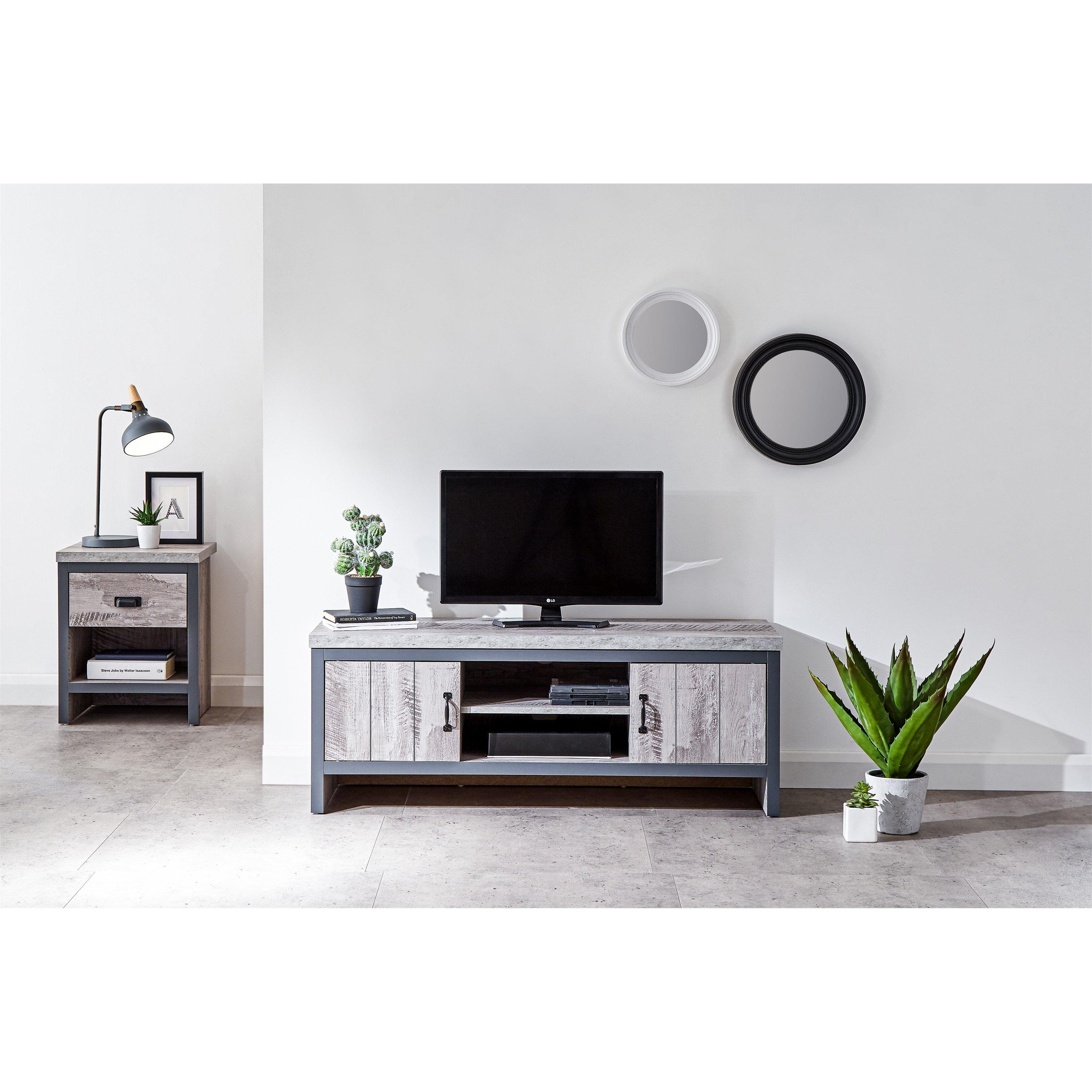 Gfw  Boston 2 Door Tv Unit - Grey