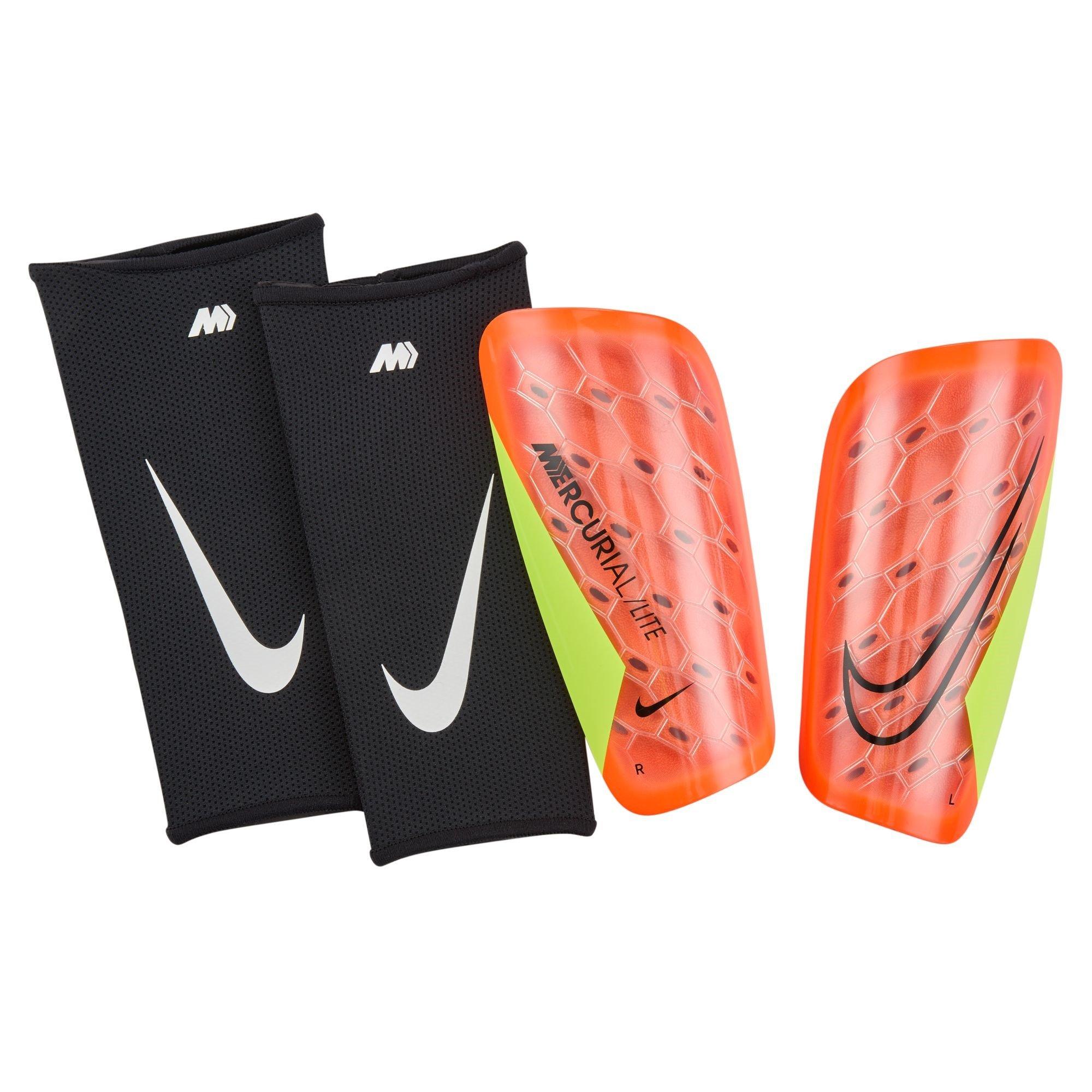 Nike Men's Mercurial Lite Shin Guards - Orange/Black - Medium