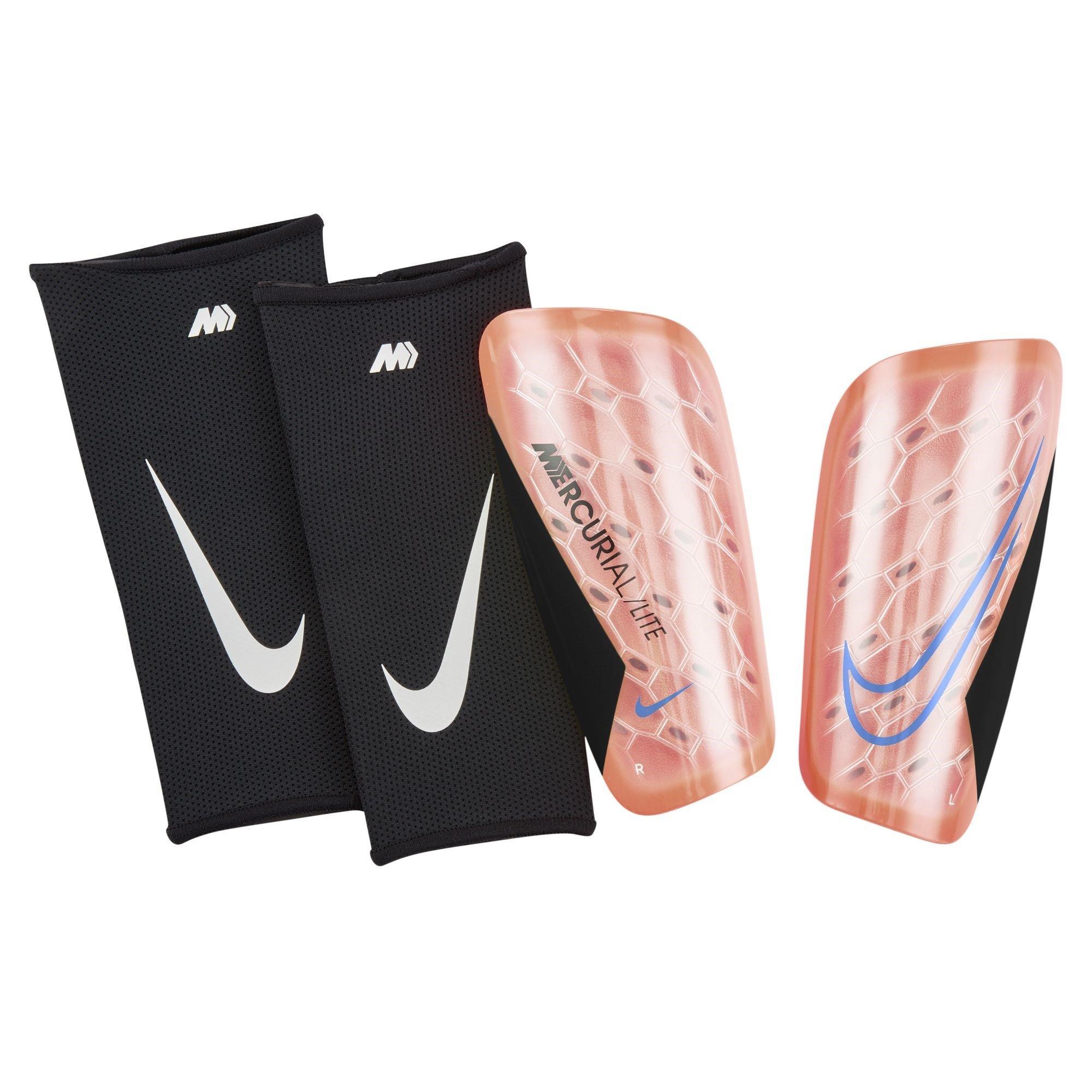 Nike Men's Mercurial Lite Shin Guards - Orange/Black - Large