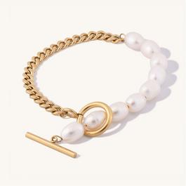 D.Louise Pearl and Chain Bracelet