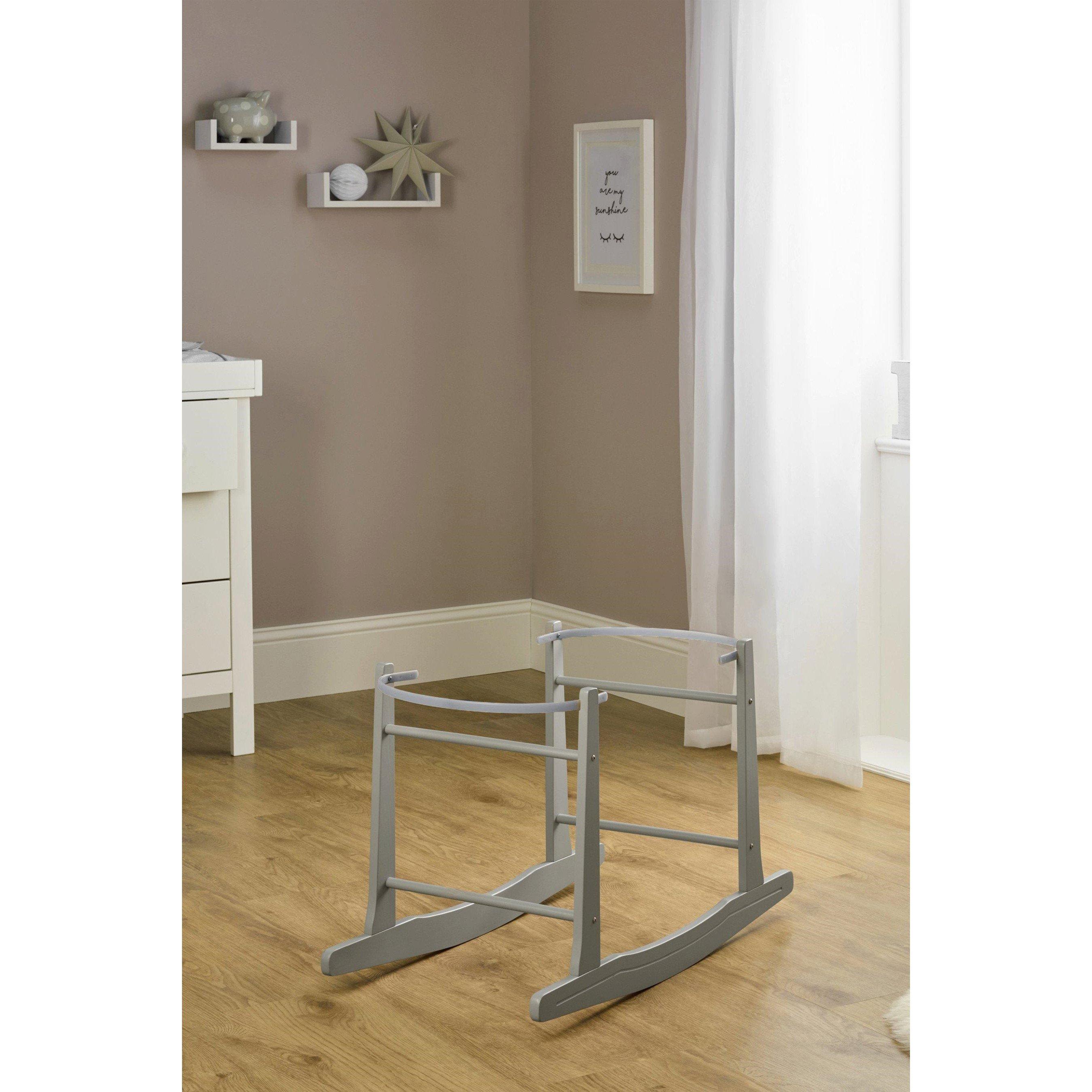 Grey - Clair De Lune - Clair de Lune Rocking Moses Basket Stand - 1