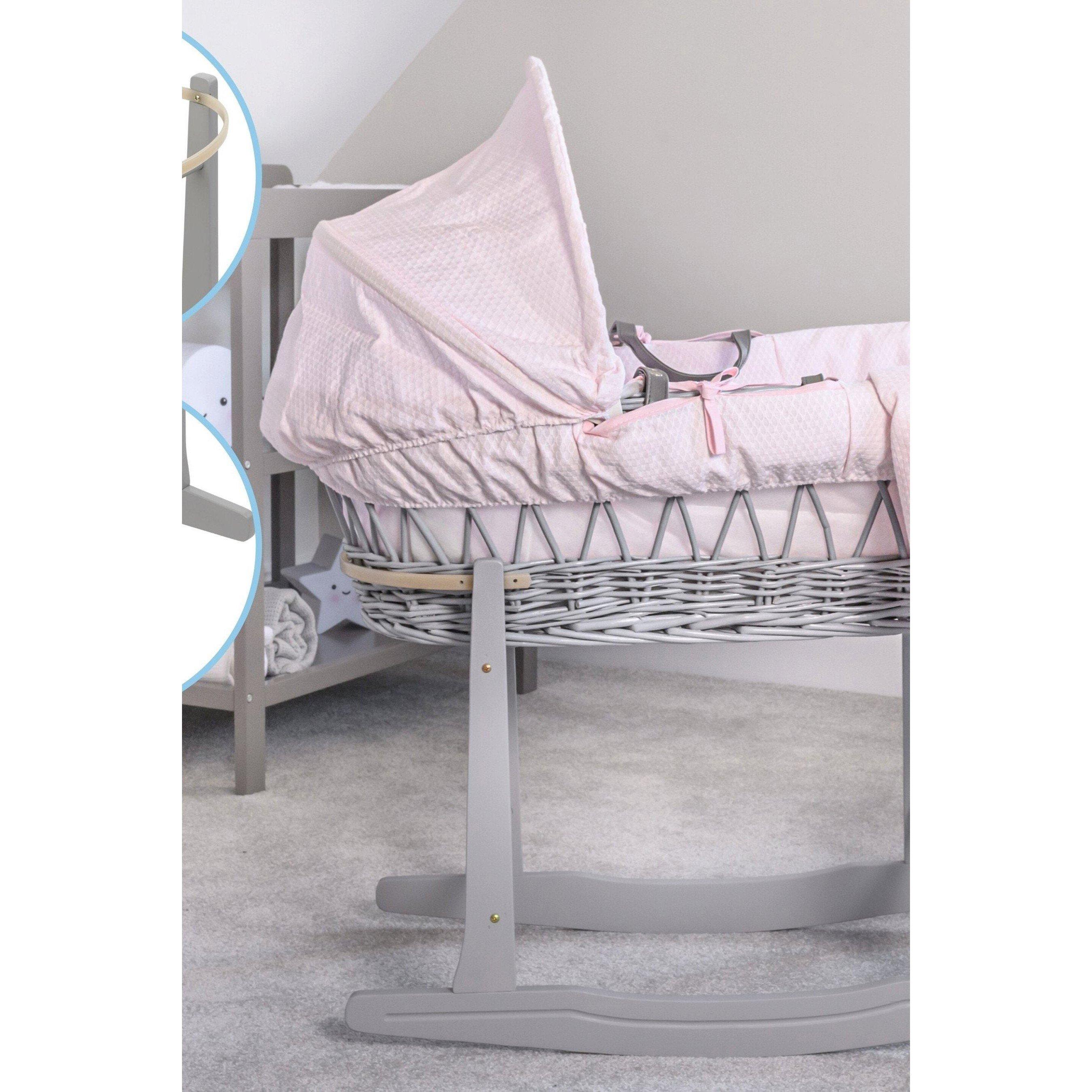 Grey - Clair De Lune - Clair de Lune Rocking Moses Basket Stand - 3
