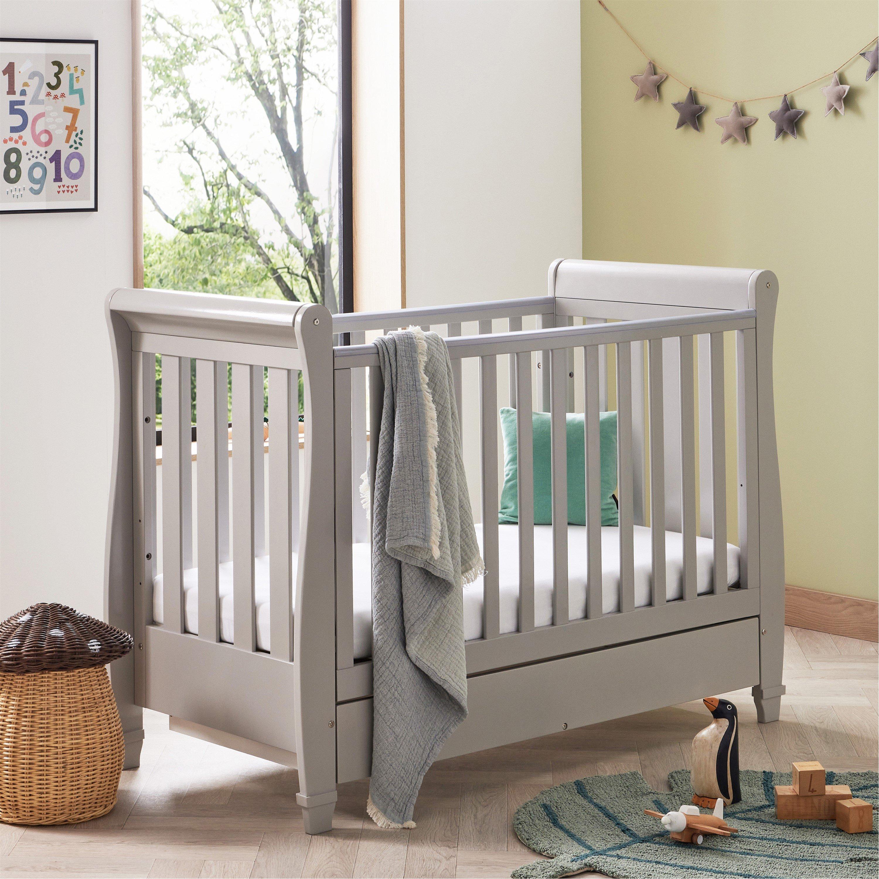 Grey - Babymore - Eva Drop Side Cot Bed Grey - 2