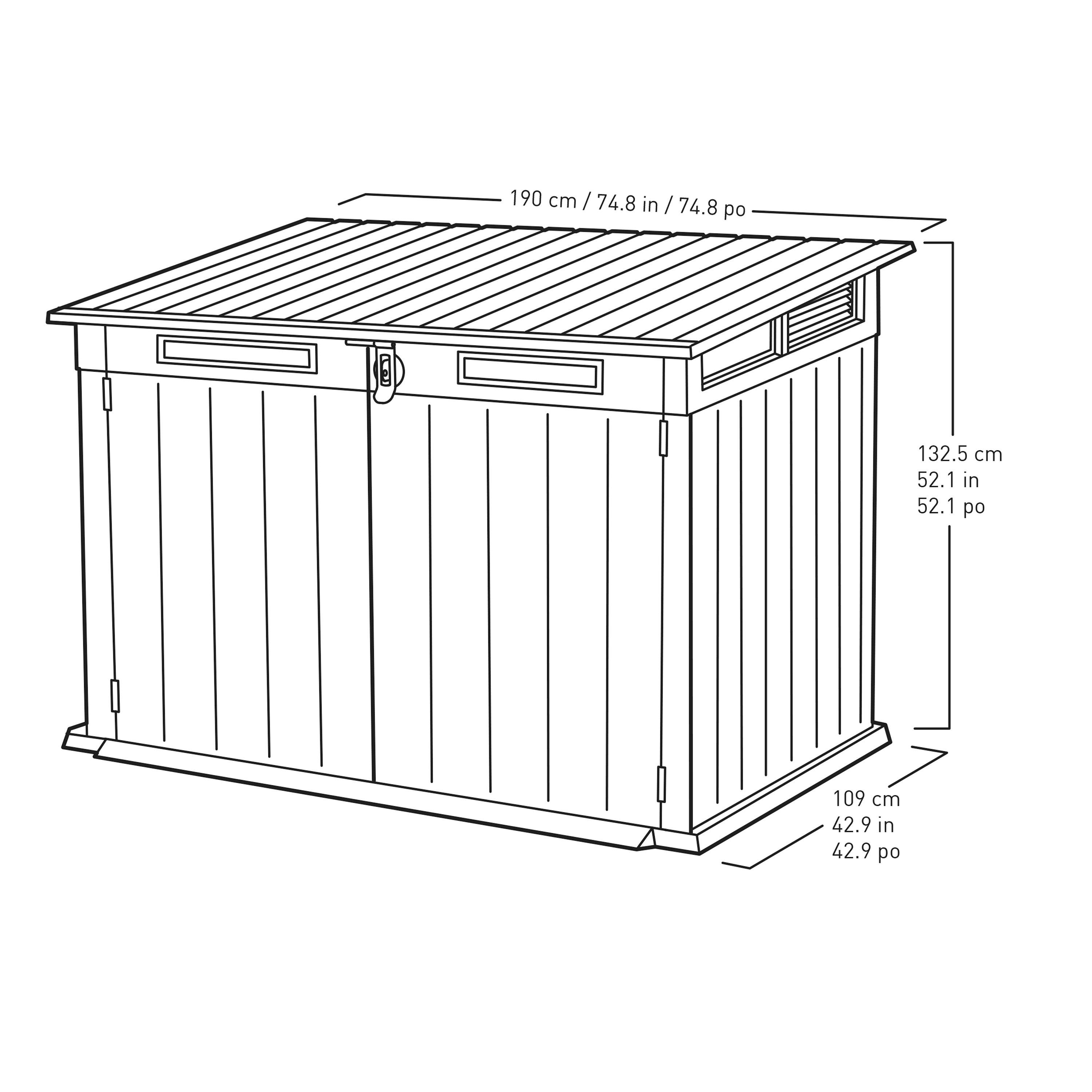 Grey - Keter - Premier Jumbo 2020L Outdoor Storage Box - 14