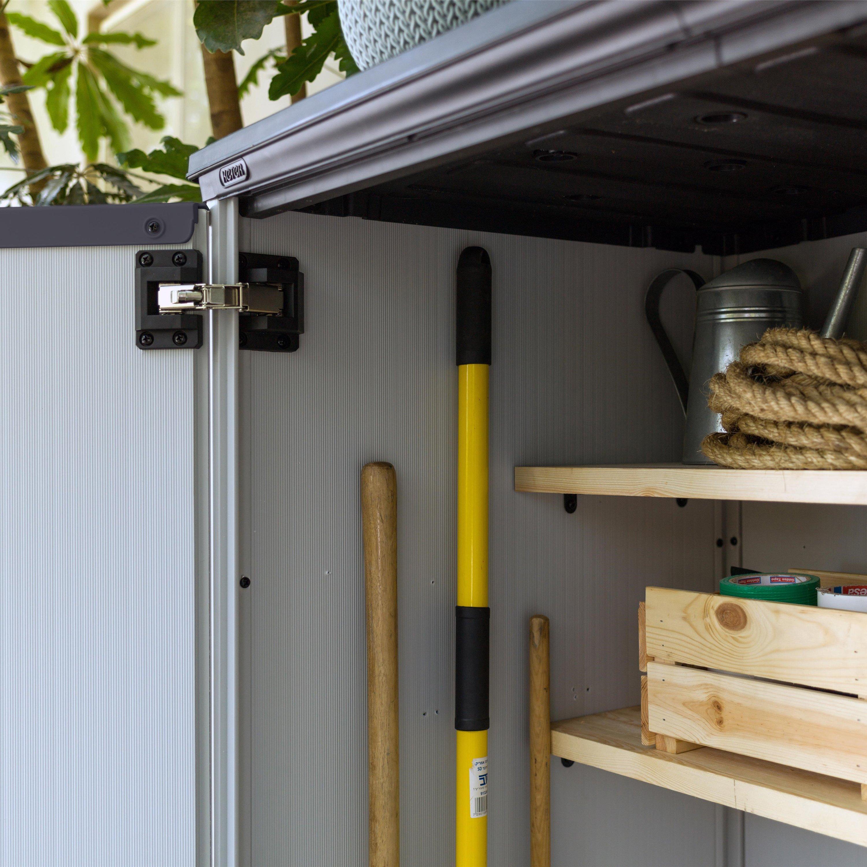 Grey - Keter - Premier Tall 1400L Outdoor Storage Unit - 6
