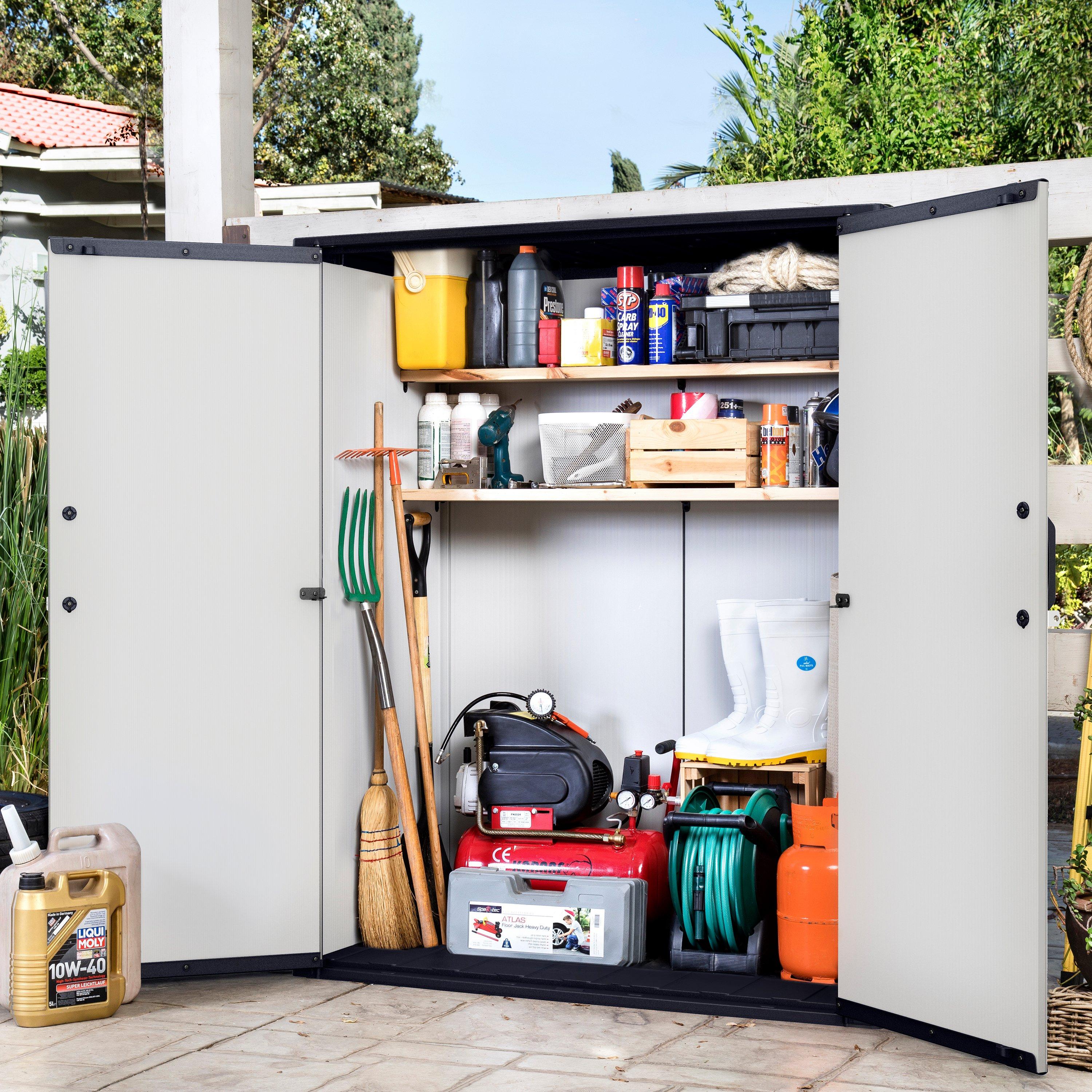 Grey - Keter - Premier Tall 1400L Outdoor Storage Unit - 9
