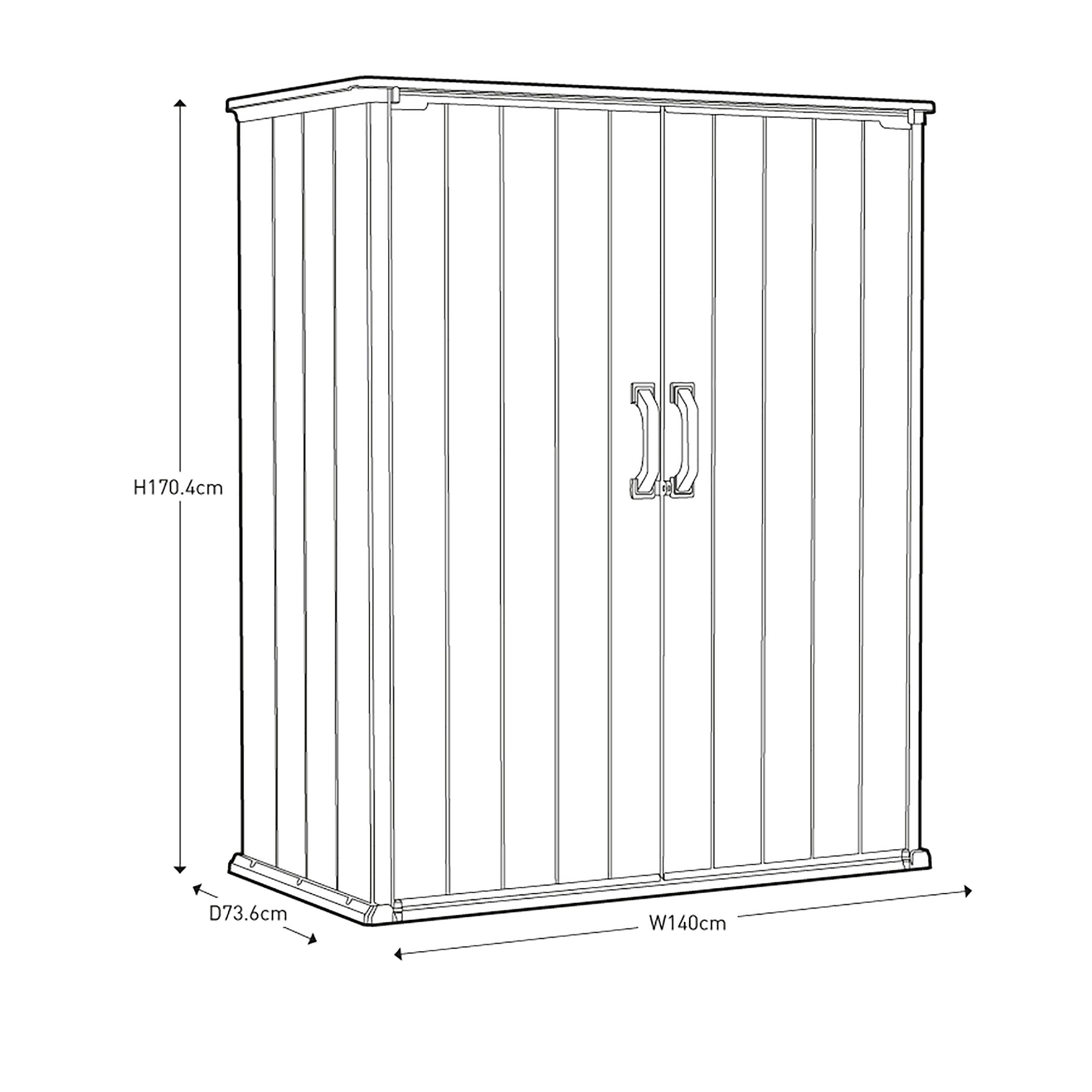 Grey - Keter - Premier Tall 1400L Outdoor Storage Unit - 10