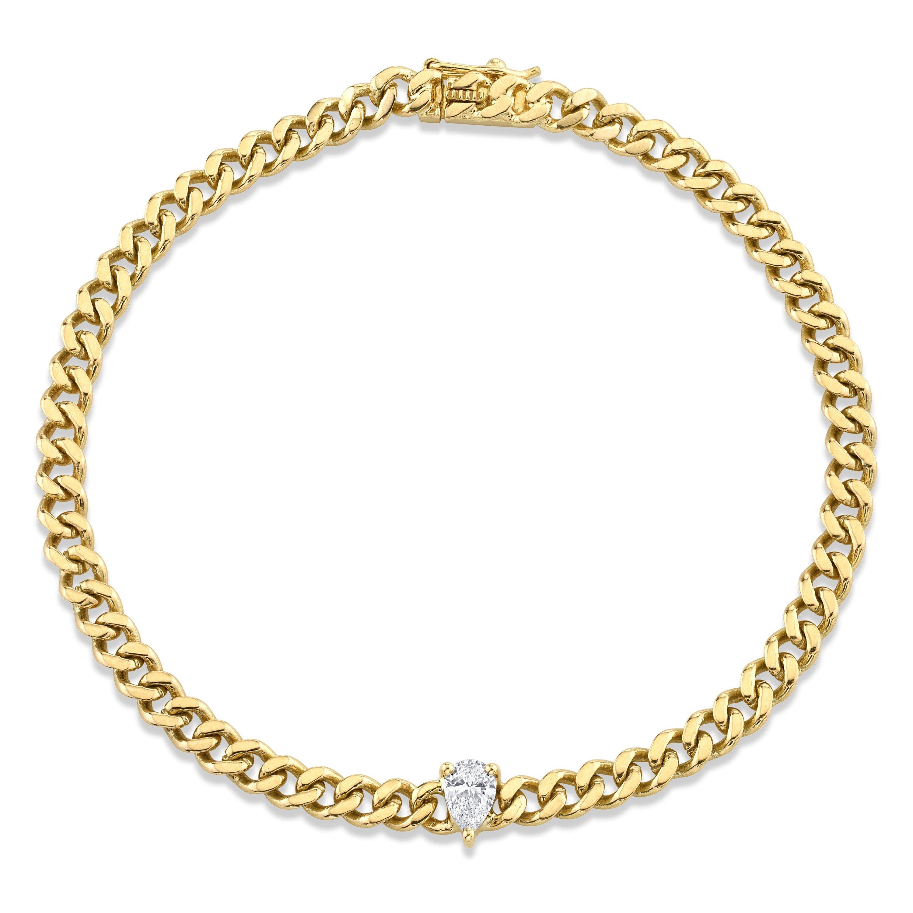 GOLD - Anita - AK GOLD SMAL CUBAN PEAR BRACLT - 1