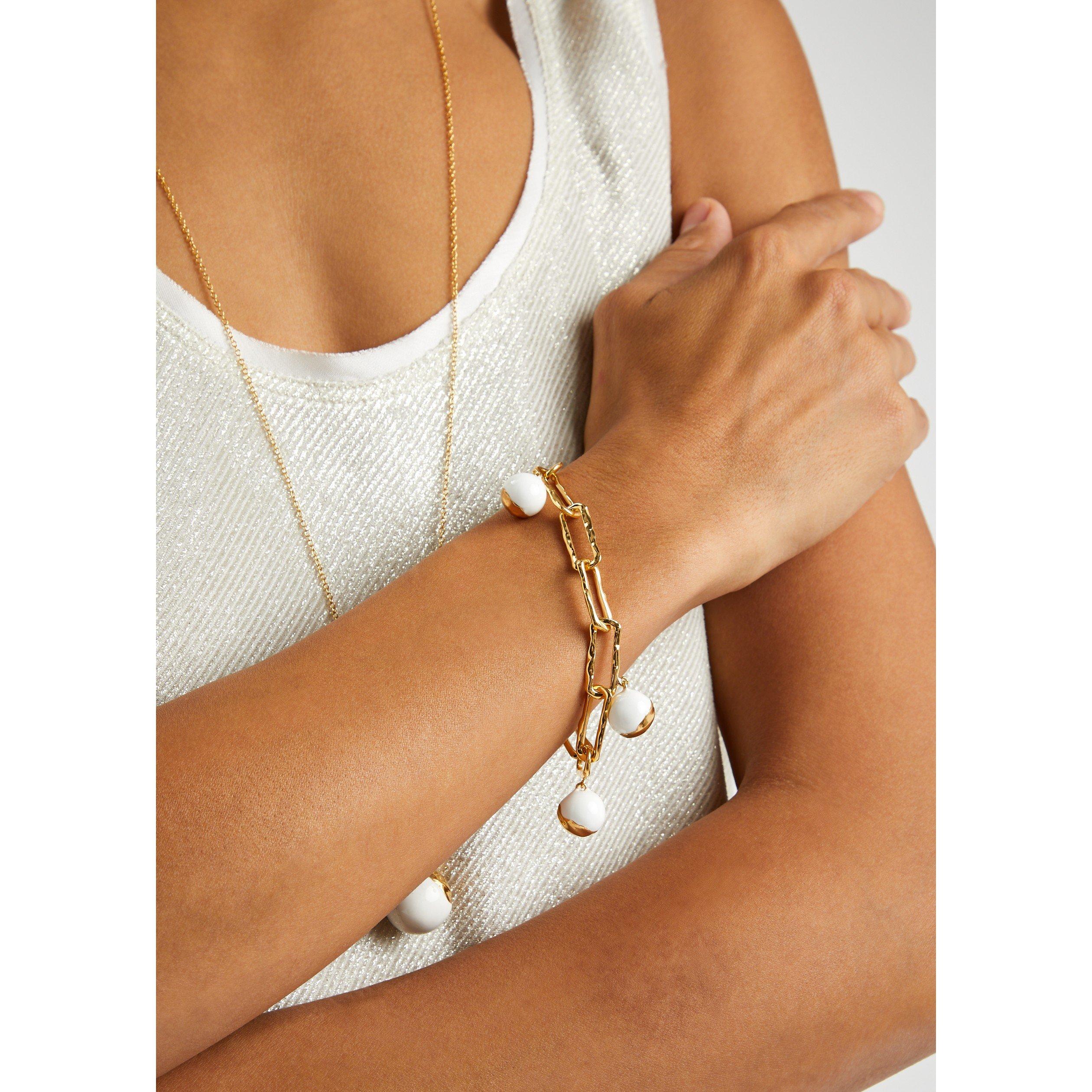 WHITE AND OTHER - Joanna Laura Constantine - WAVE CHAIN ENAMEL ORB BRACELET - 3