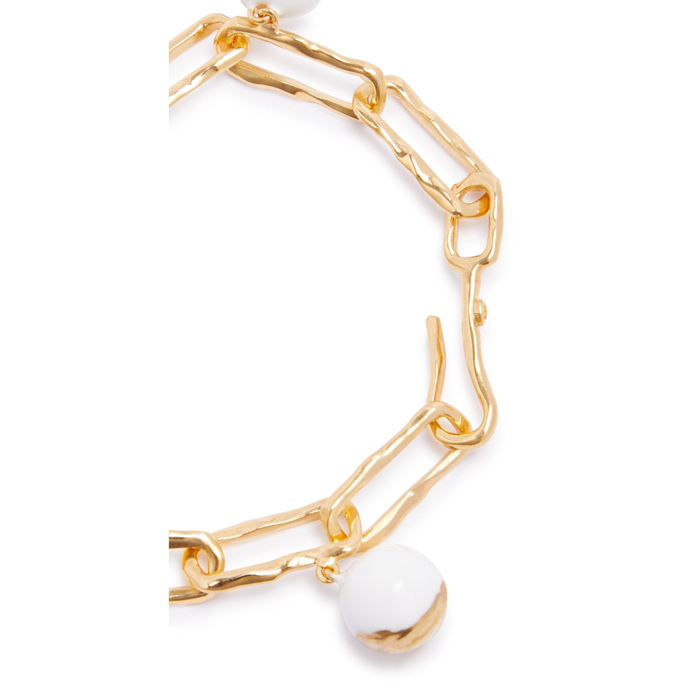 WHITE AND OTHER - Joanna Laura Constantine - WAVE CHAIN ENAMEL ORB BRACELET - 4