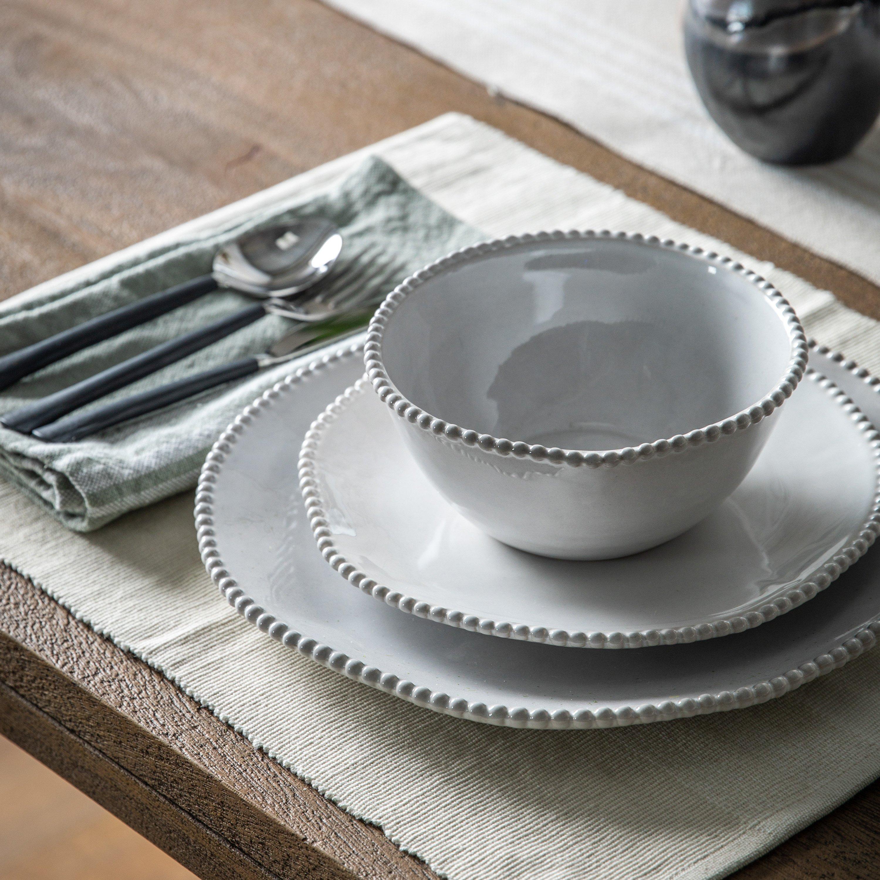 White - Gallery - Organic Beaded Bowl White (4pk) - 1